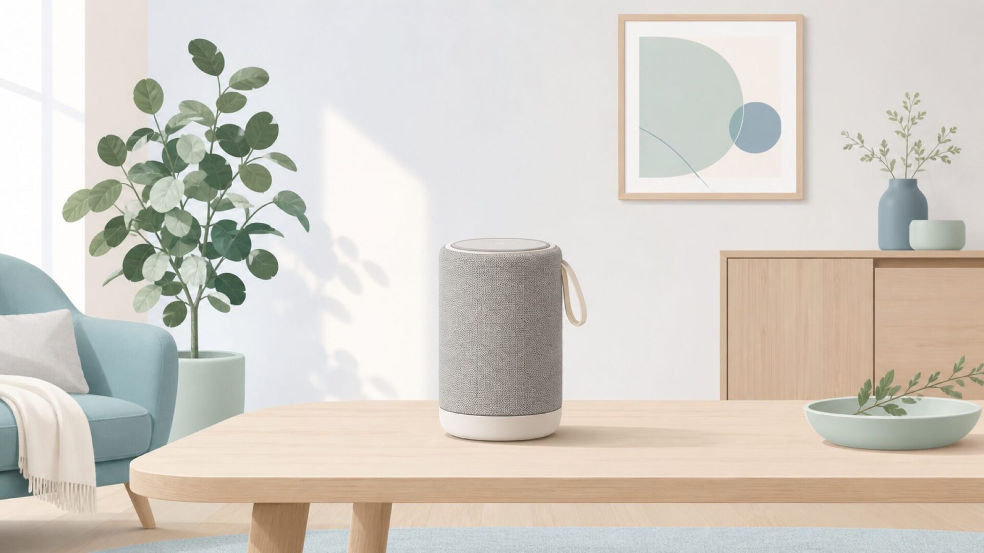 北欧インテリアの部屋に置かれたVifa Audioのスピーカー