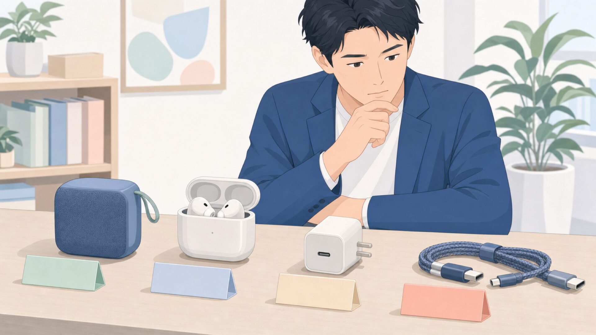複数のオーディオ製品を比較する人