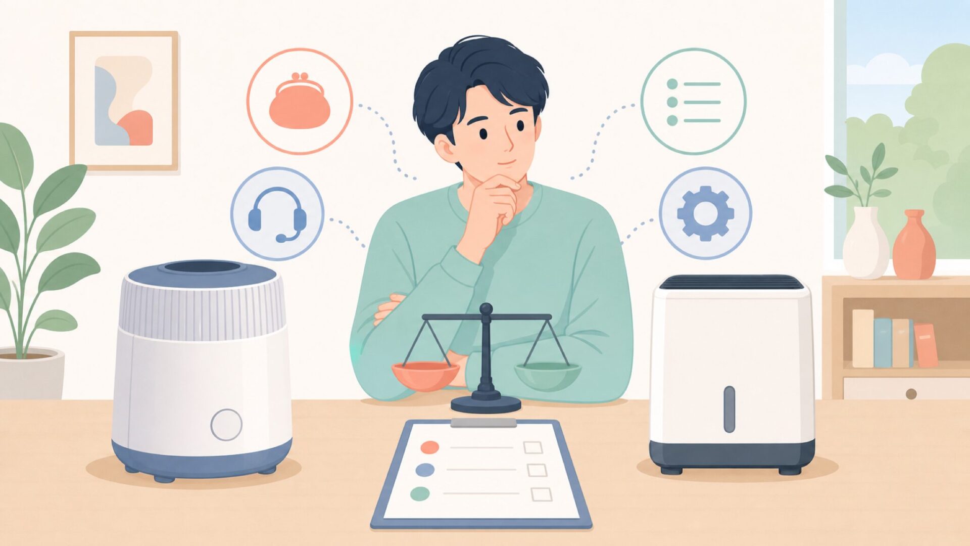 海外ブランドと国内メーカーを比較するイラスト