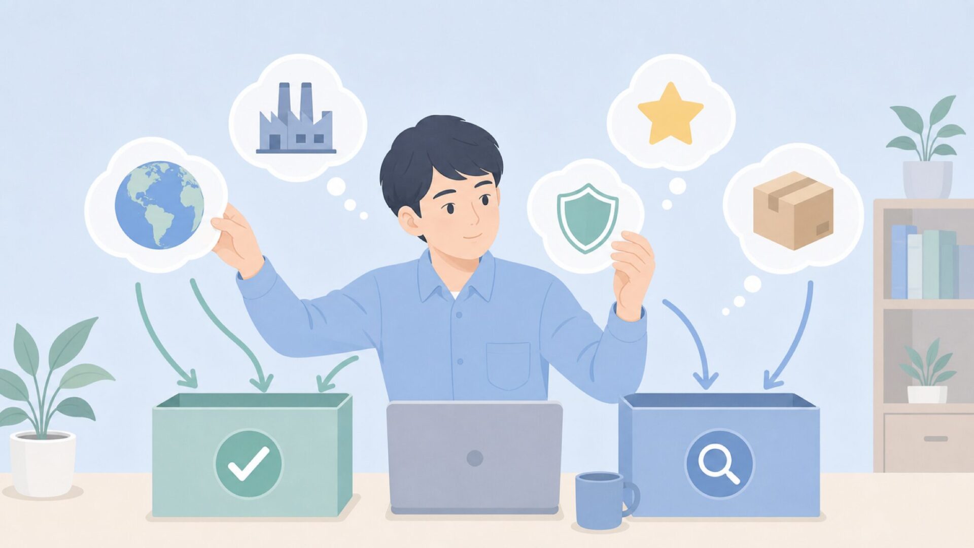海外ブランドへの不安を整理する人物