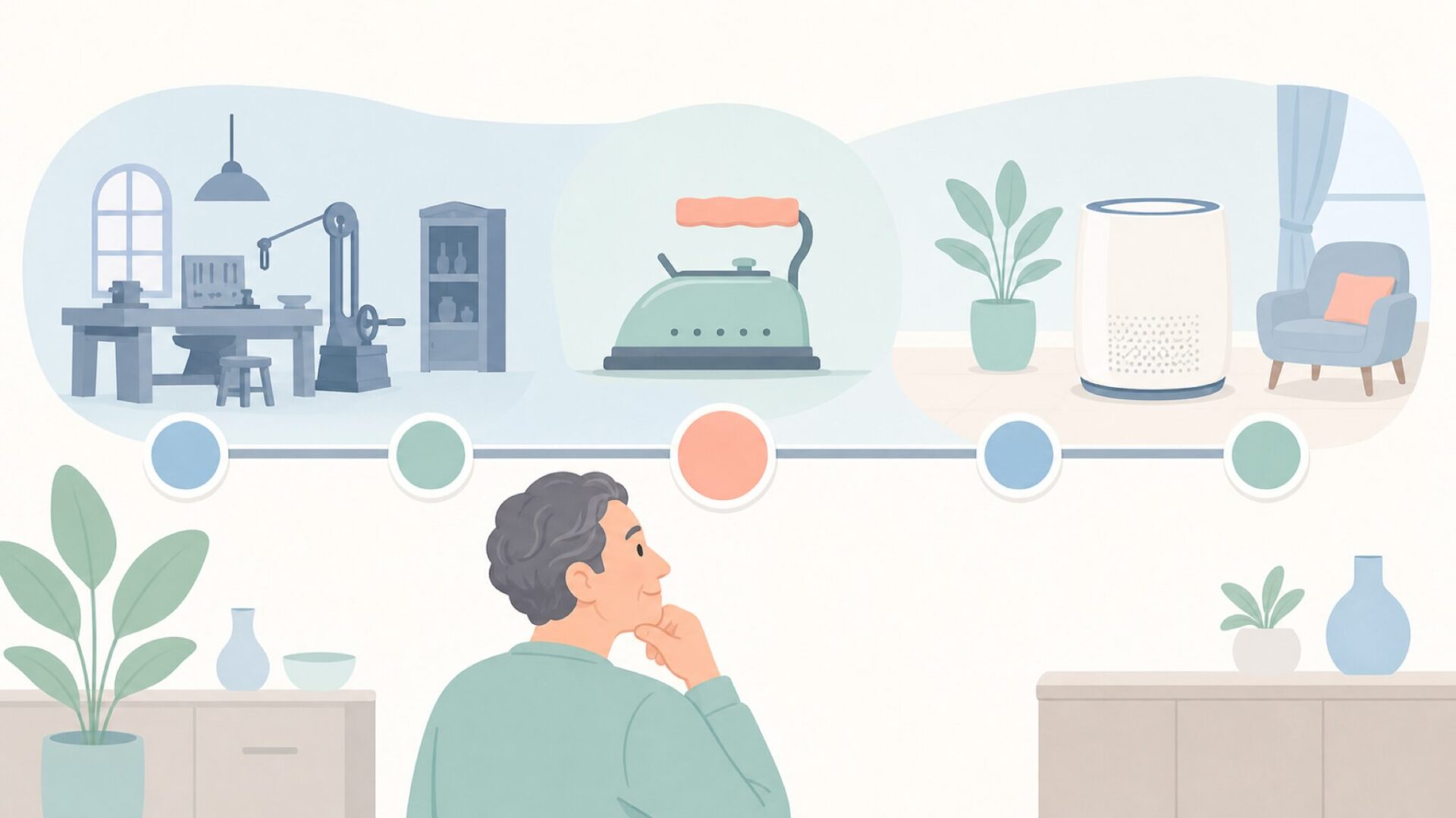 Rowentaの歴史を時系列で見るイラスト