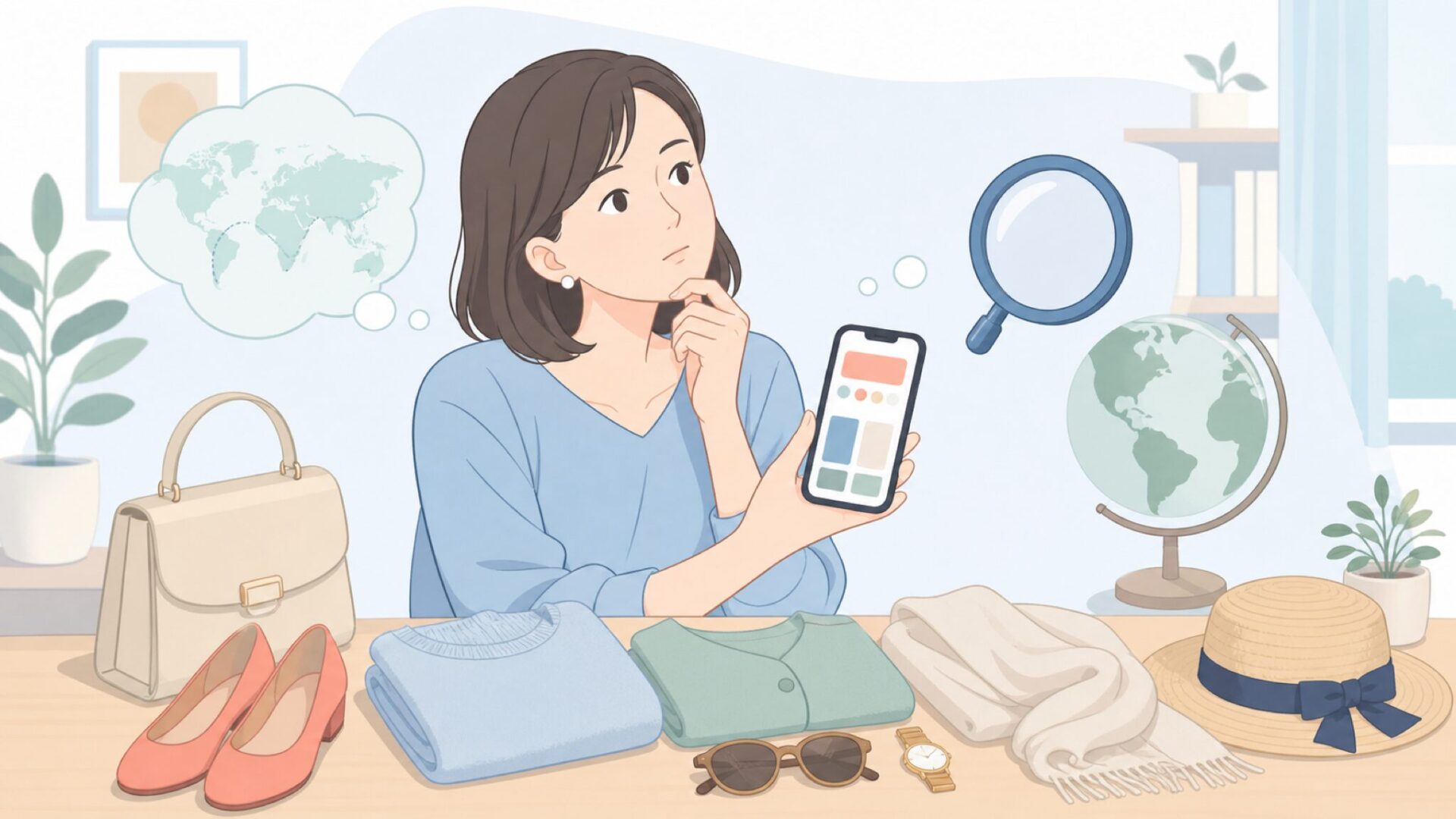 Weweyaの正体を調べる女性と世界地図