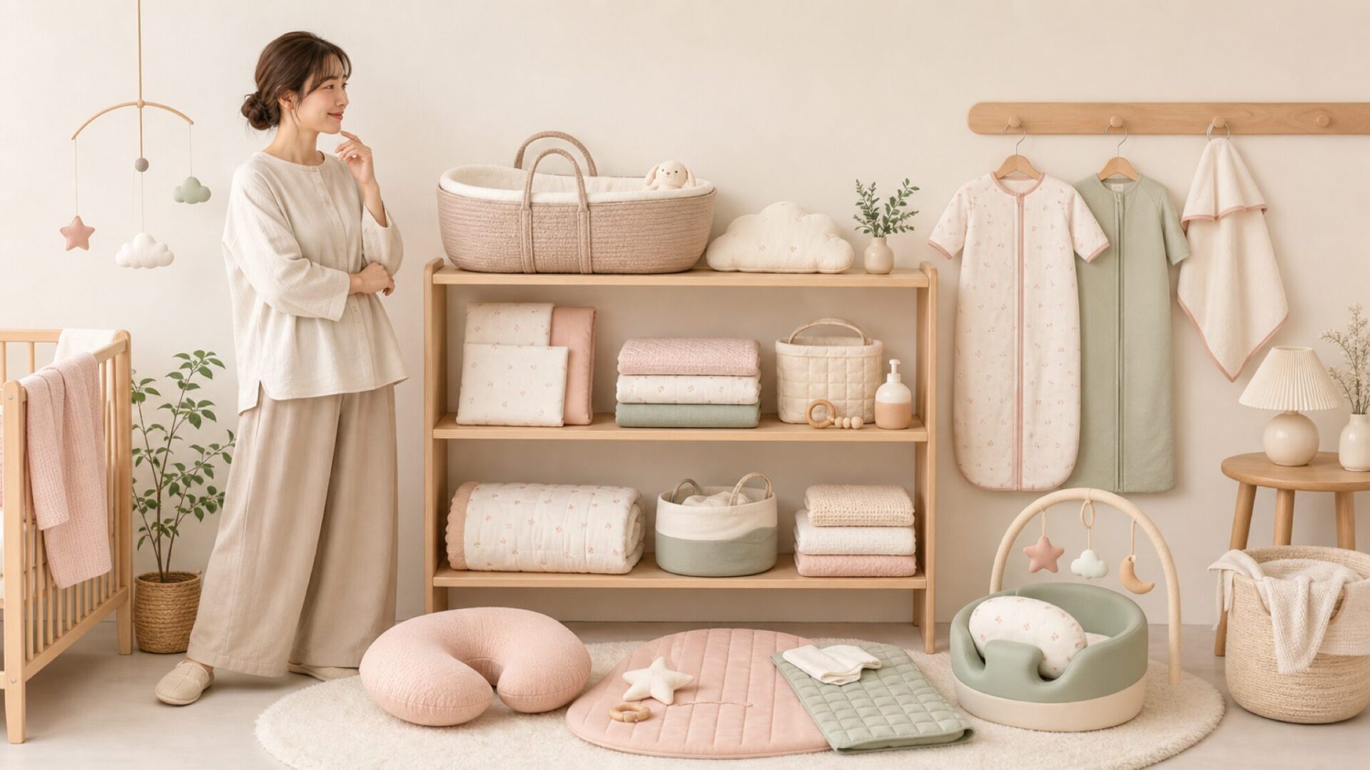 ベビー用品ブランドの特徴を整理するイラスト