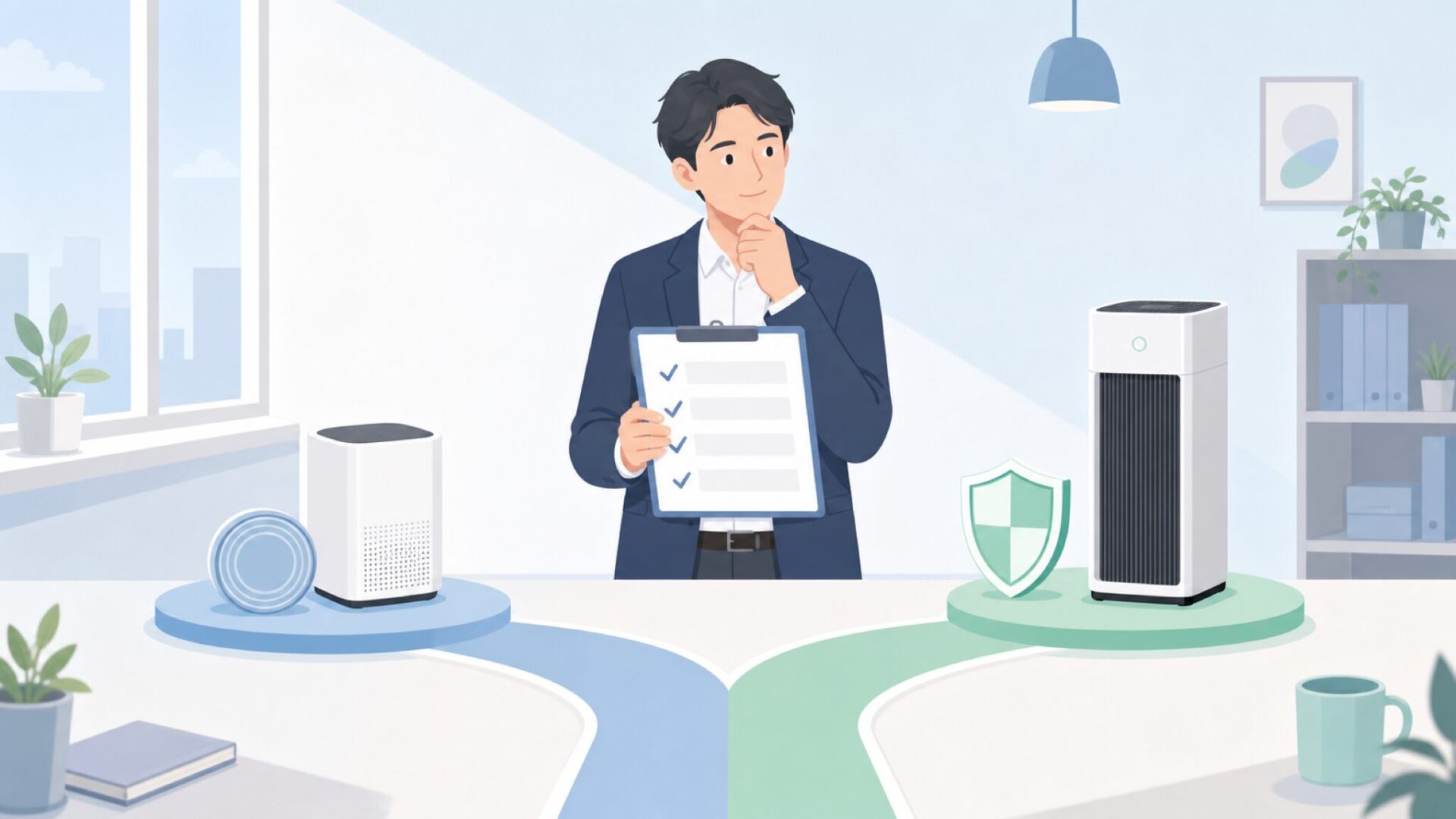 購入するか慎重に判断する人物