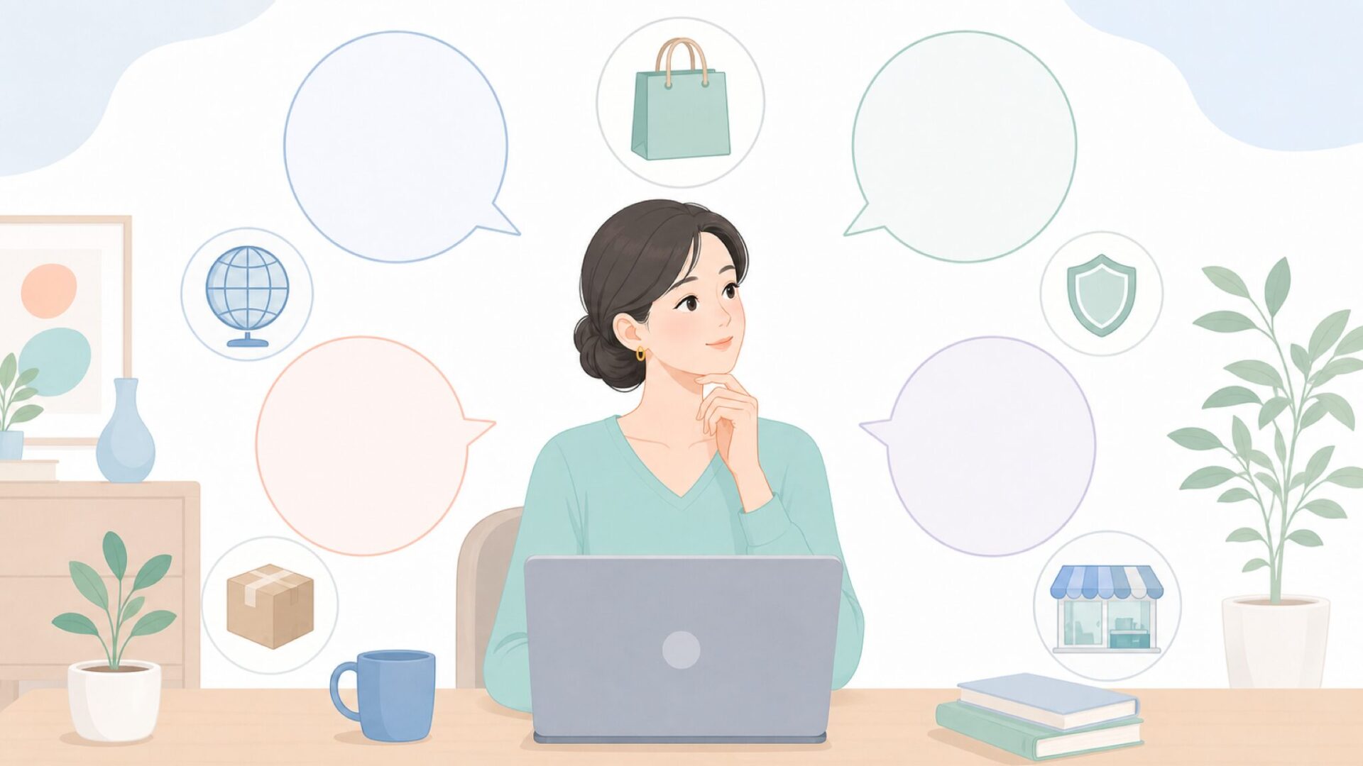 よくある疑問を整理する女性と吹き出し