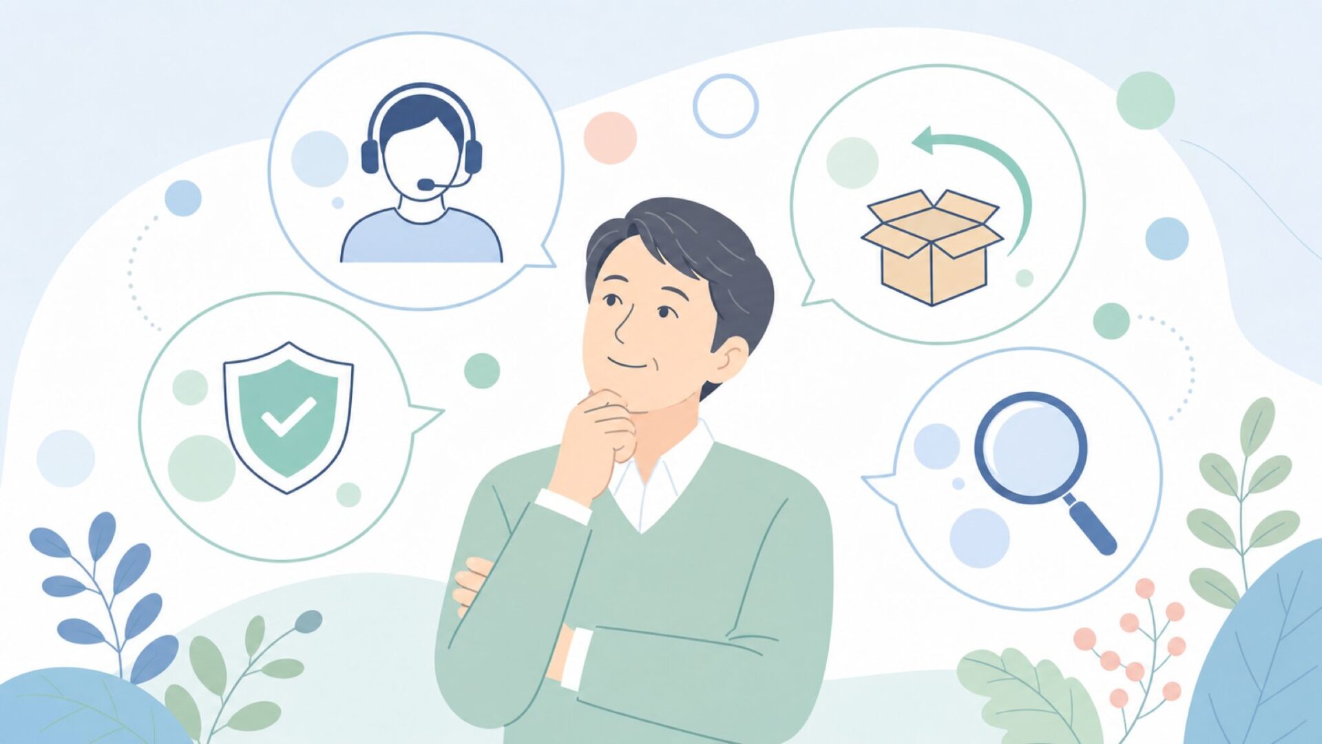 購入前の疑問を整理する人物