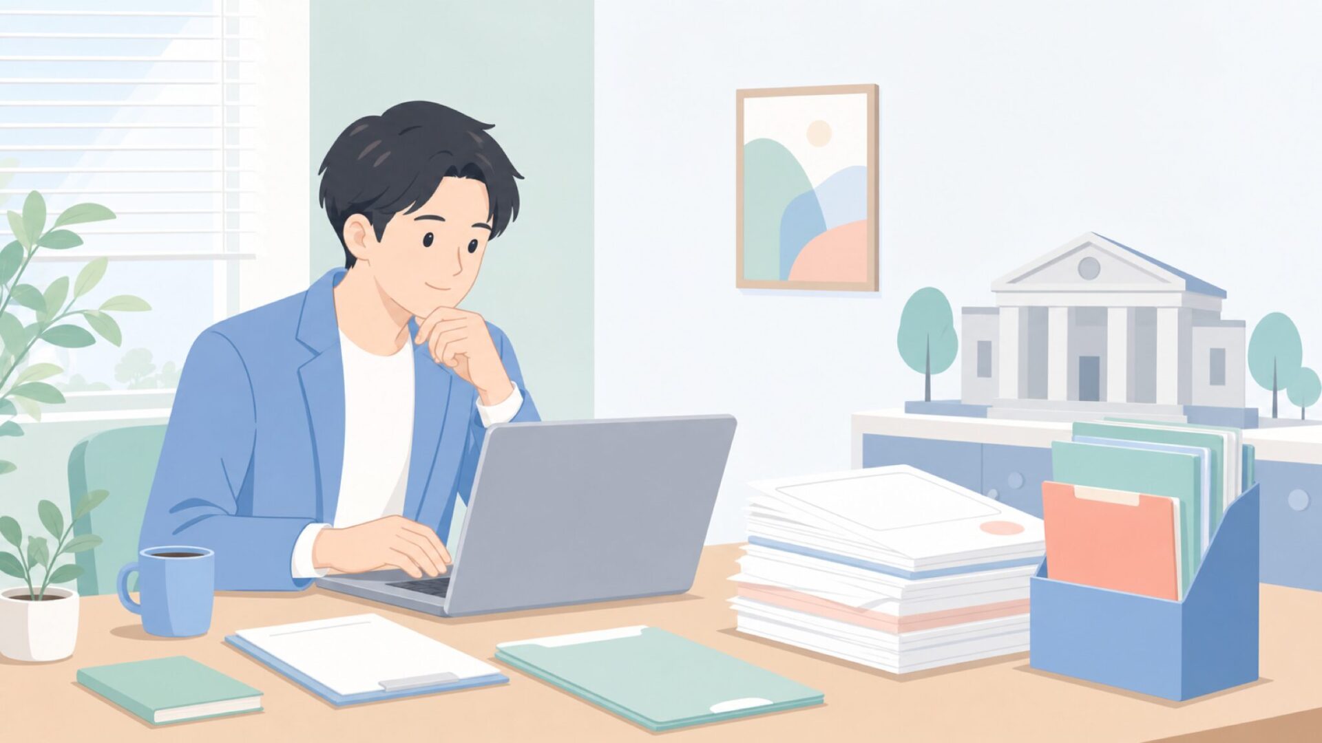 公的情報で会社の実在性を確認するイラスト