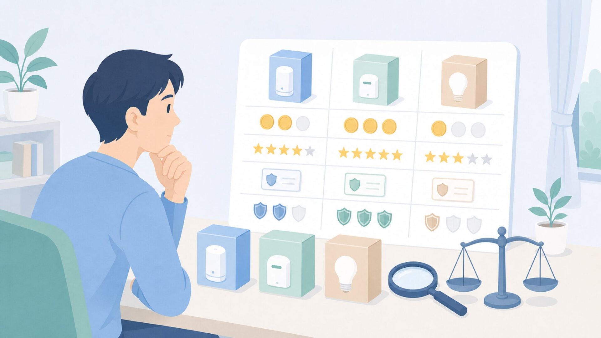 複数ブランドを比較検討する人物