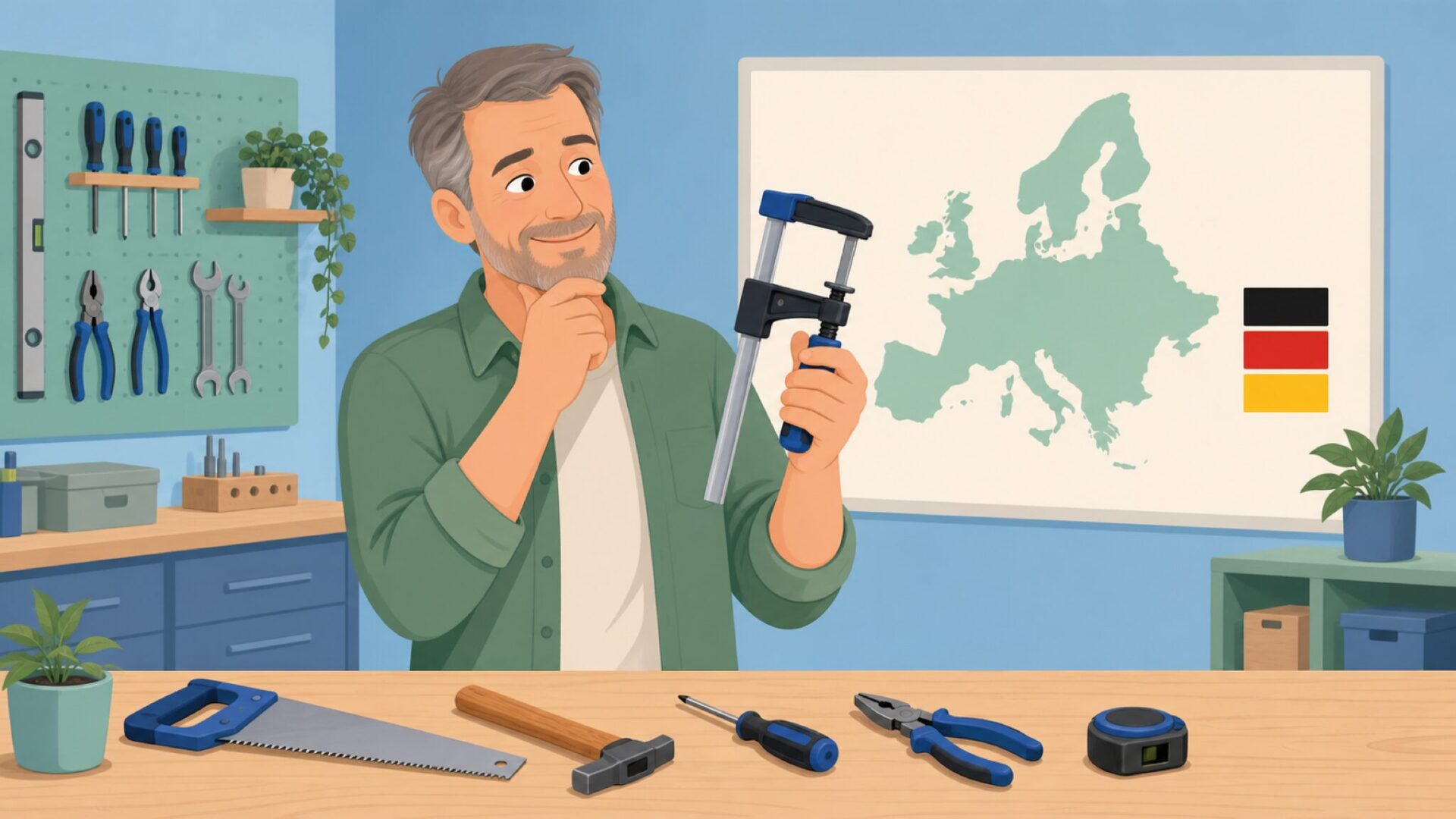 ドイツ発の工具ブランドを確認するDIY作業者