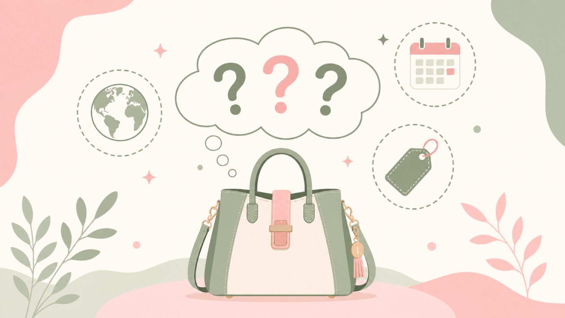 バッグに関するよくある質問をイメージしたイラスト