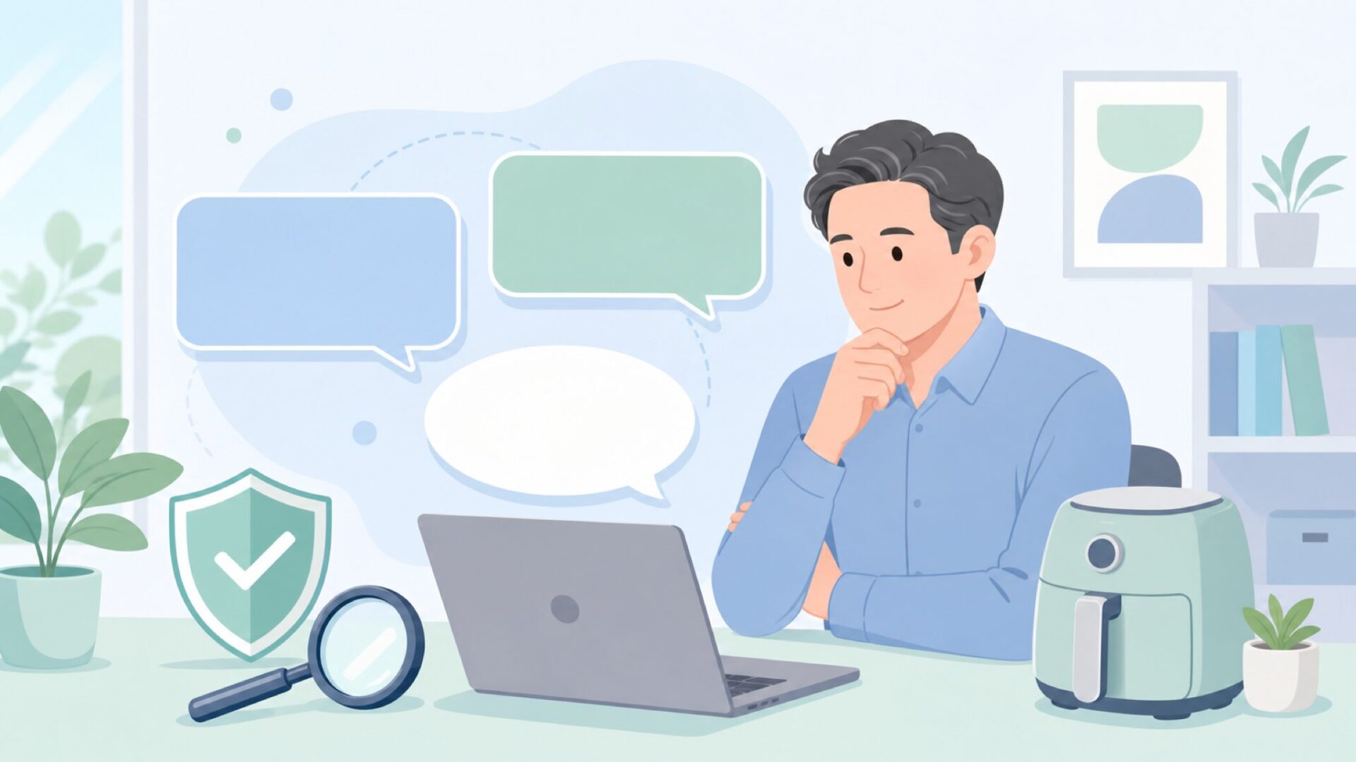 よくある疑問を確認する人物