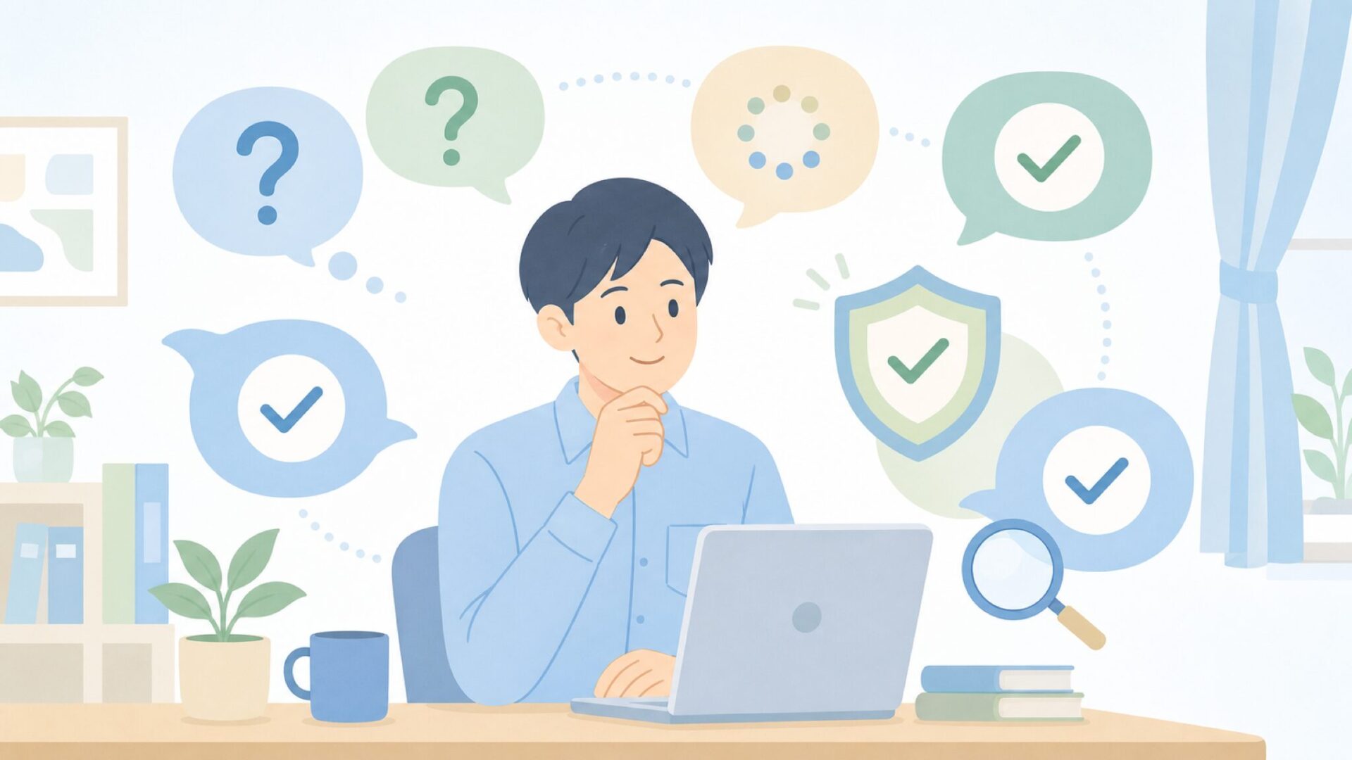 疑問と回答を確認する人物