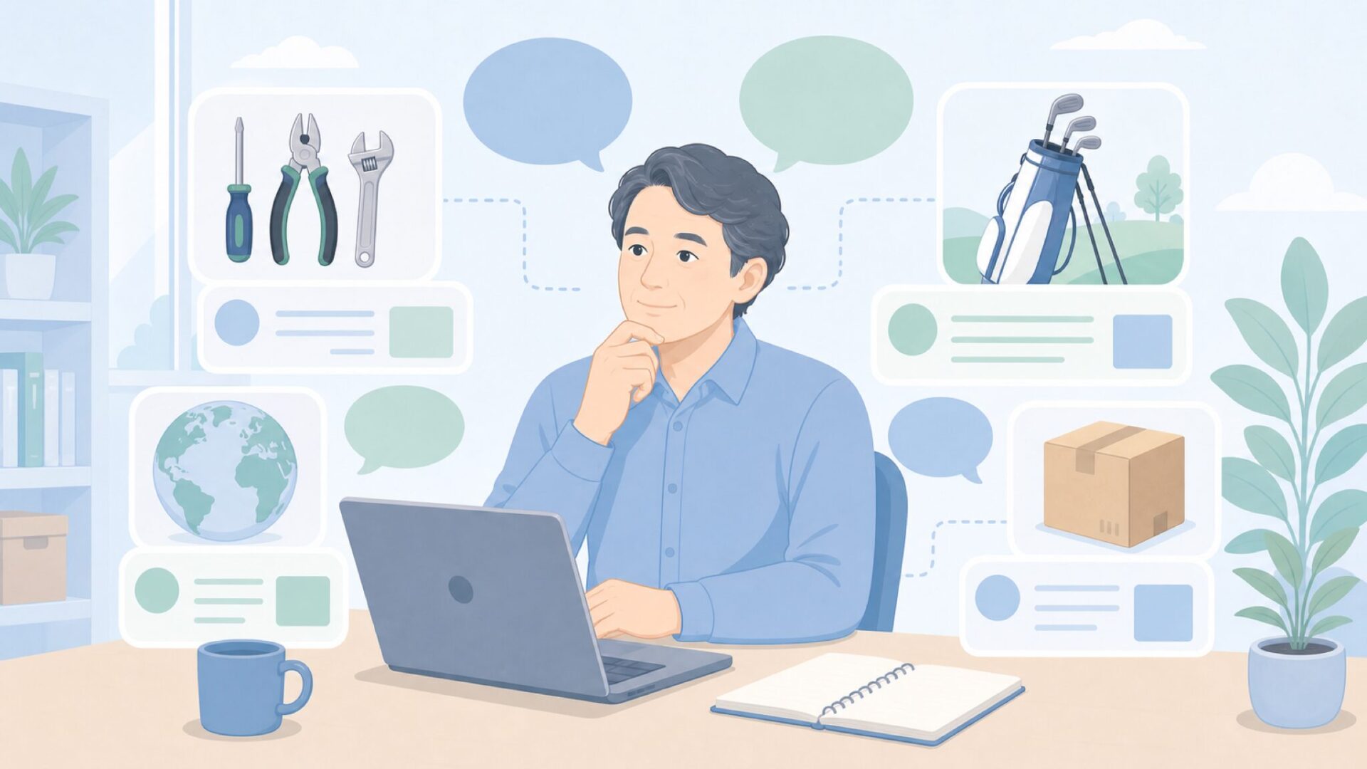 FAQの疑問を整理して確認する人物