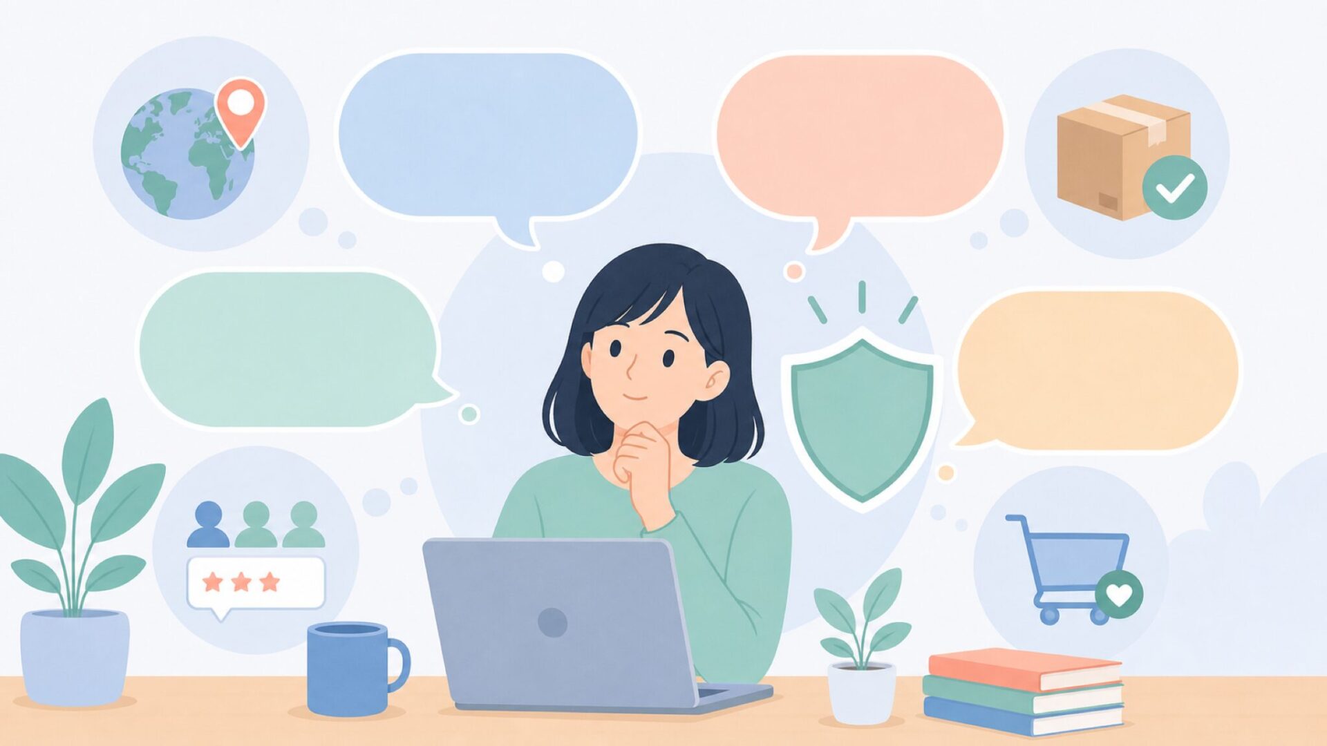 よくある疑問を確認する人物のイラスト