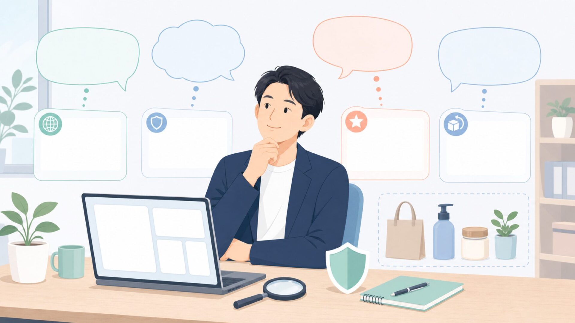 よくある疑問を整理するイラスト
