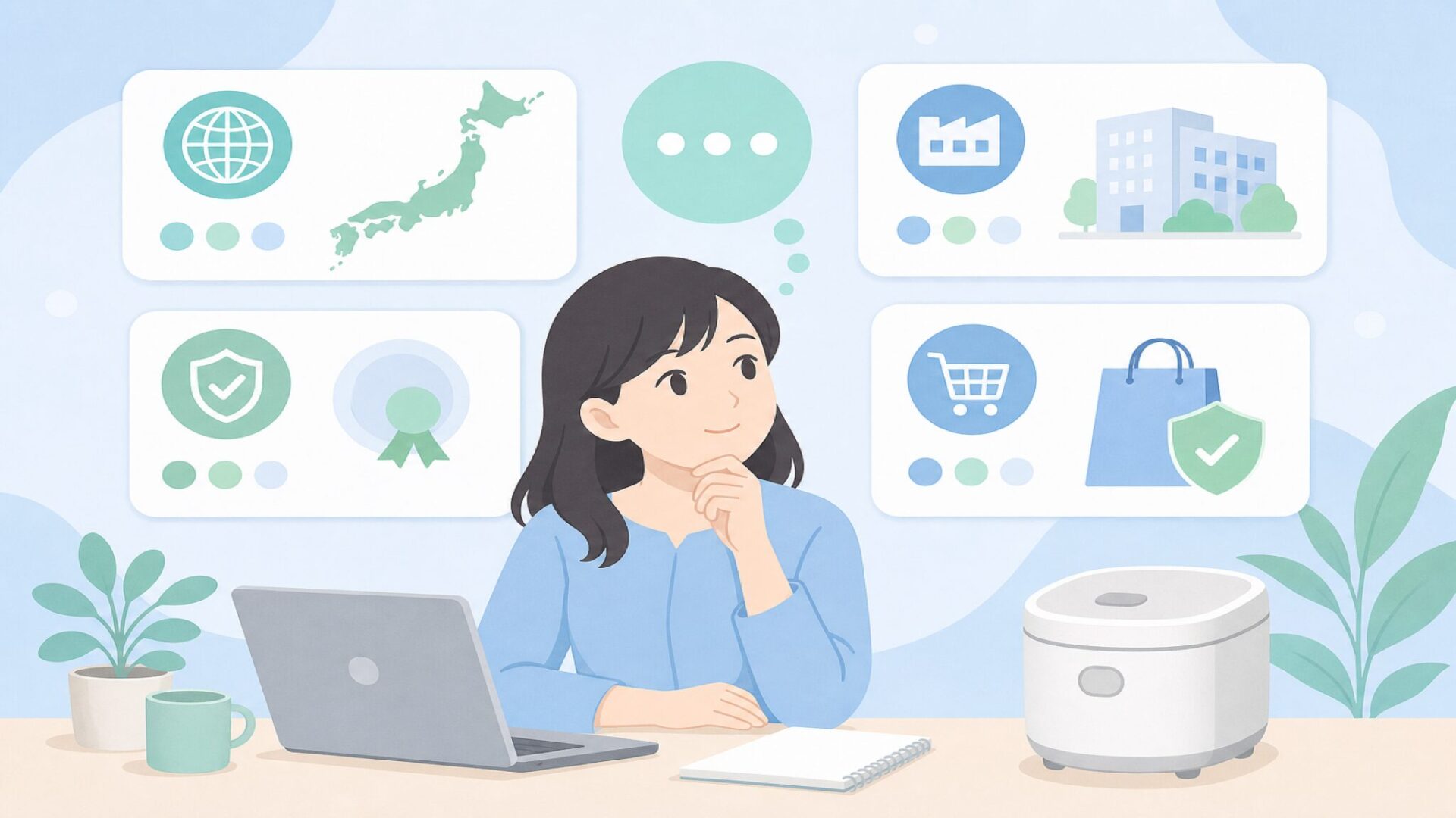 よくある疑問を確認する女性