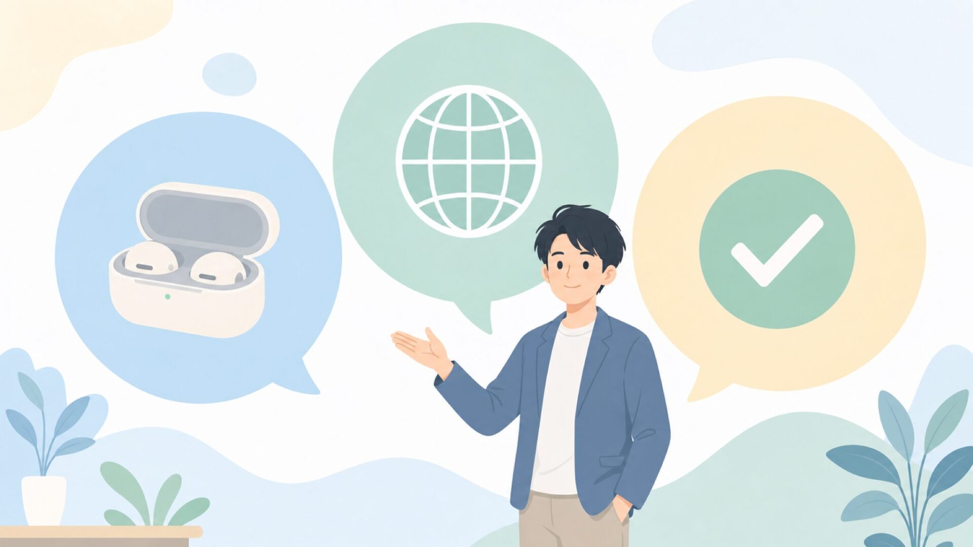 3つの吹き出しが並ぶFAQイラスト