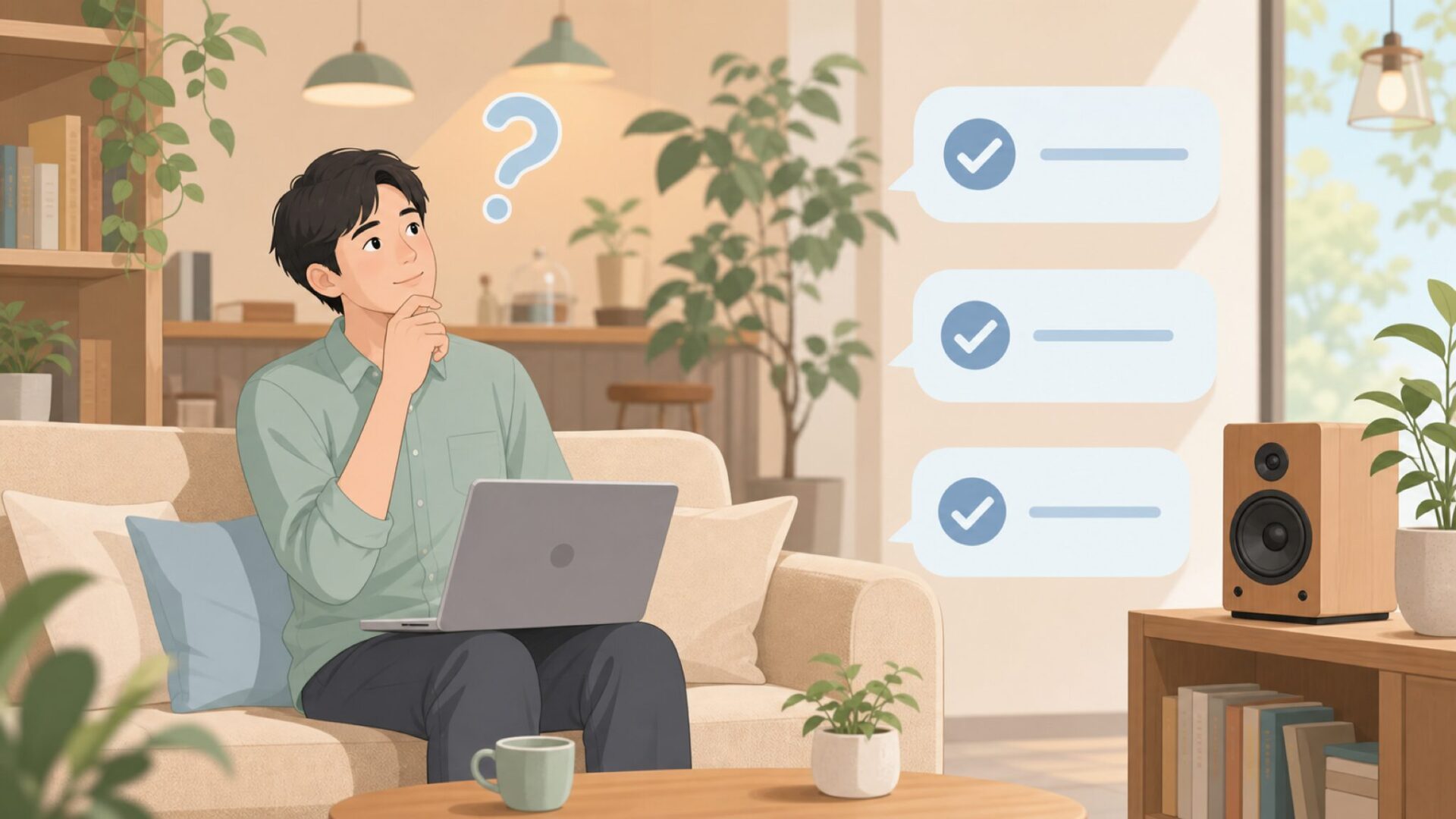 よくある質問に答える穏やかなシーン