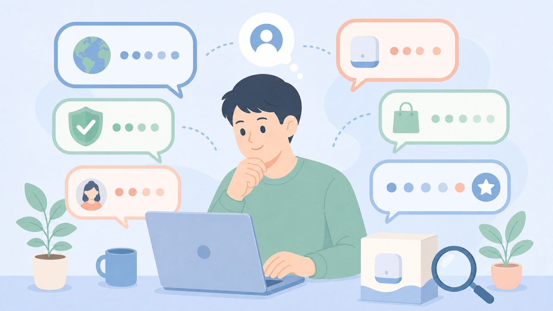 ブランドの疑問を確認するFAQのイラスト