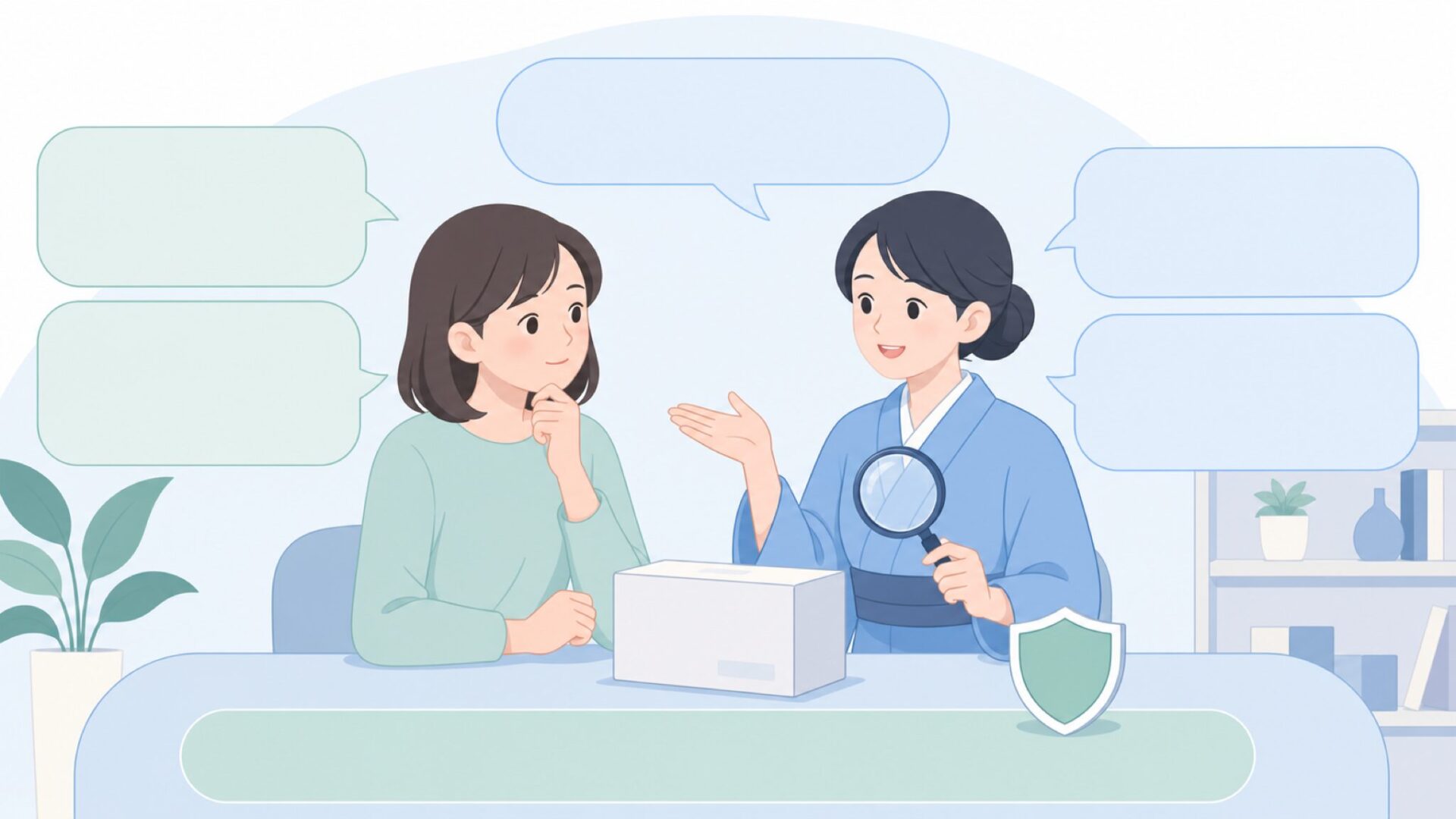 よくある疑問を相談して解消する場面