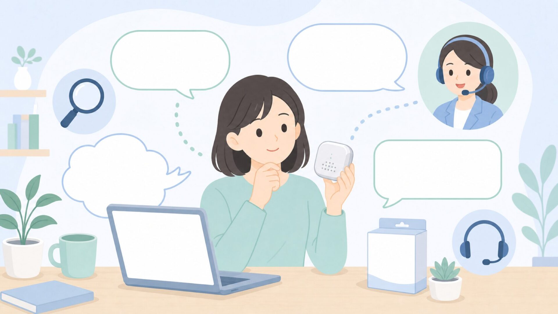よくある質問に落ち着いて答える場面