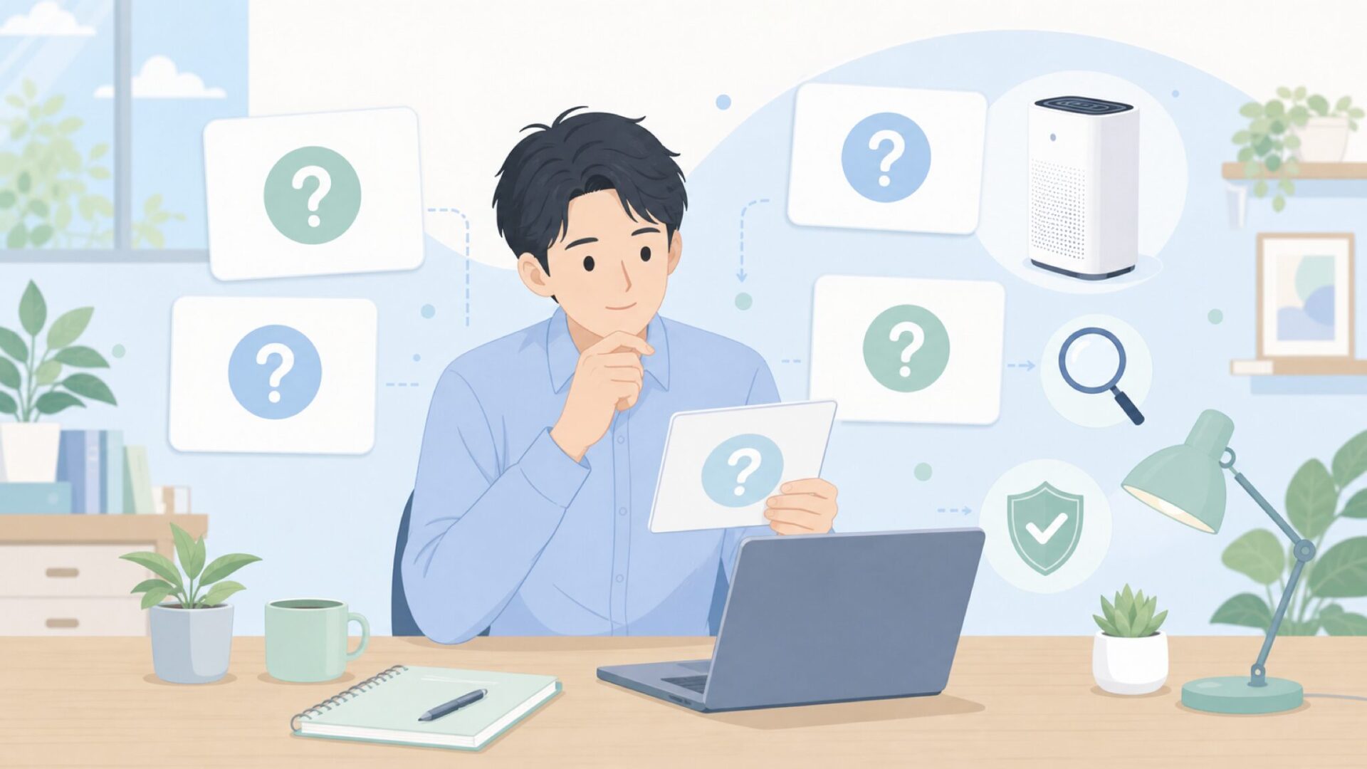 購入前の疑問を確認する人物
