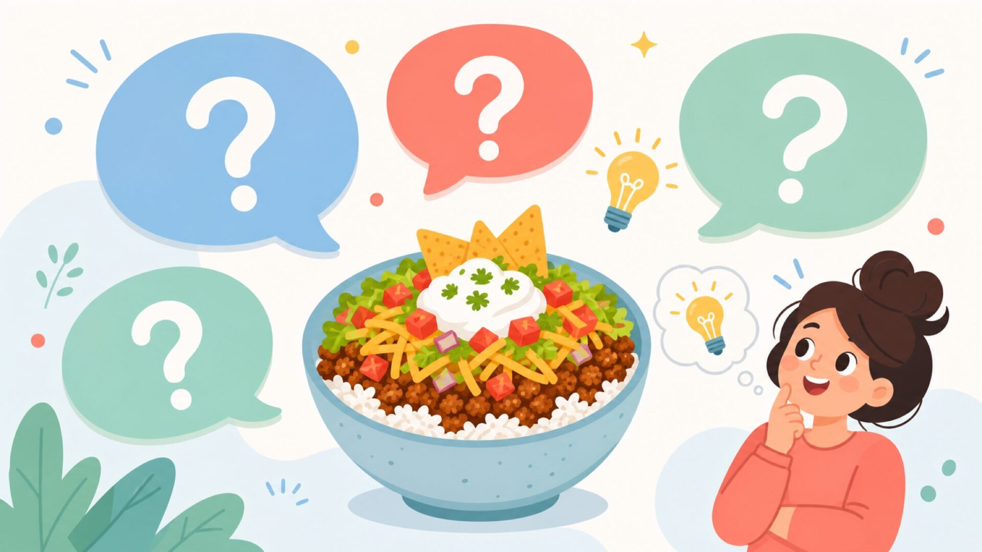 タコライスに関する疑問と回答のイラスト
