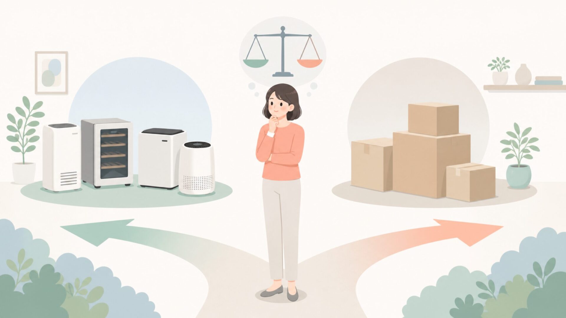 自分に合う商品か判断する人のイラスト