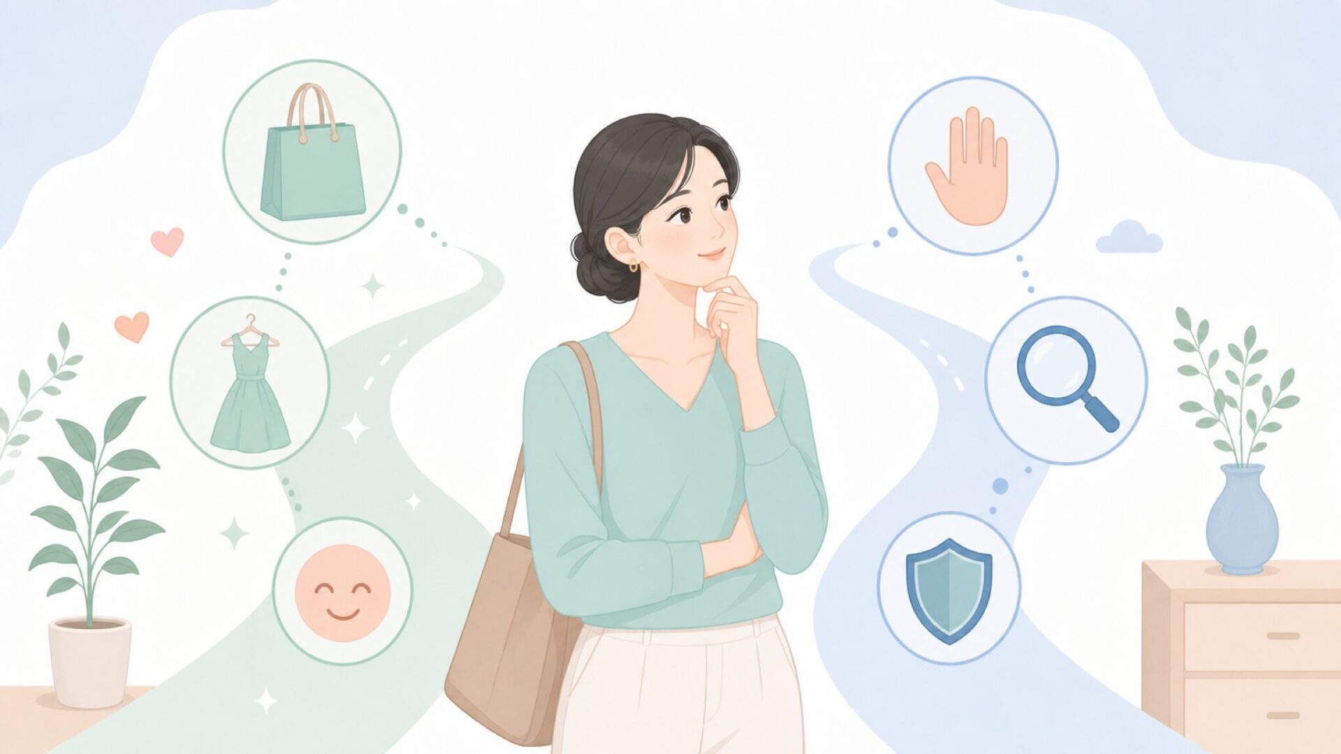 自分に合うか慎重に判断する女性