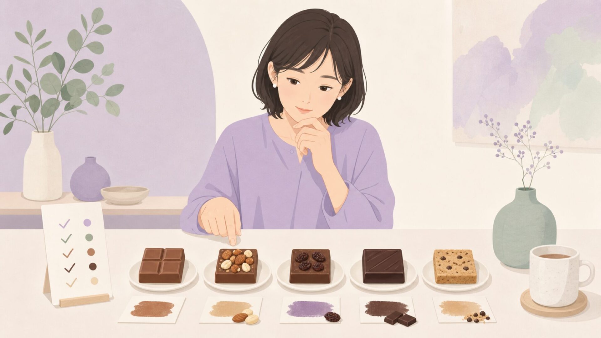 ミルカの商品と味を比較して選ぶイラスト