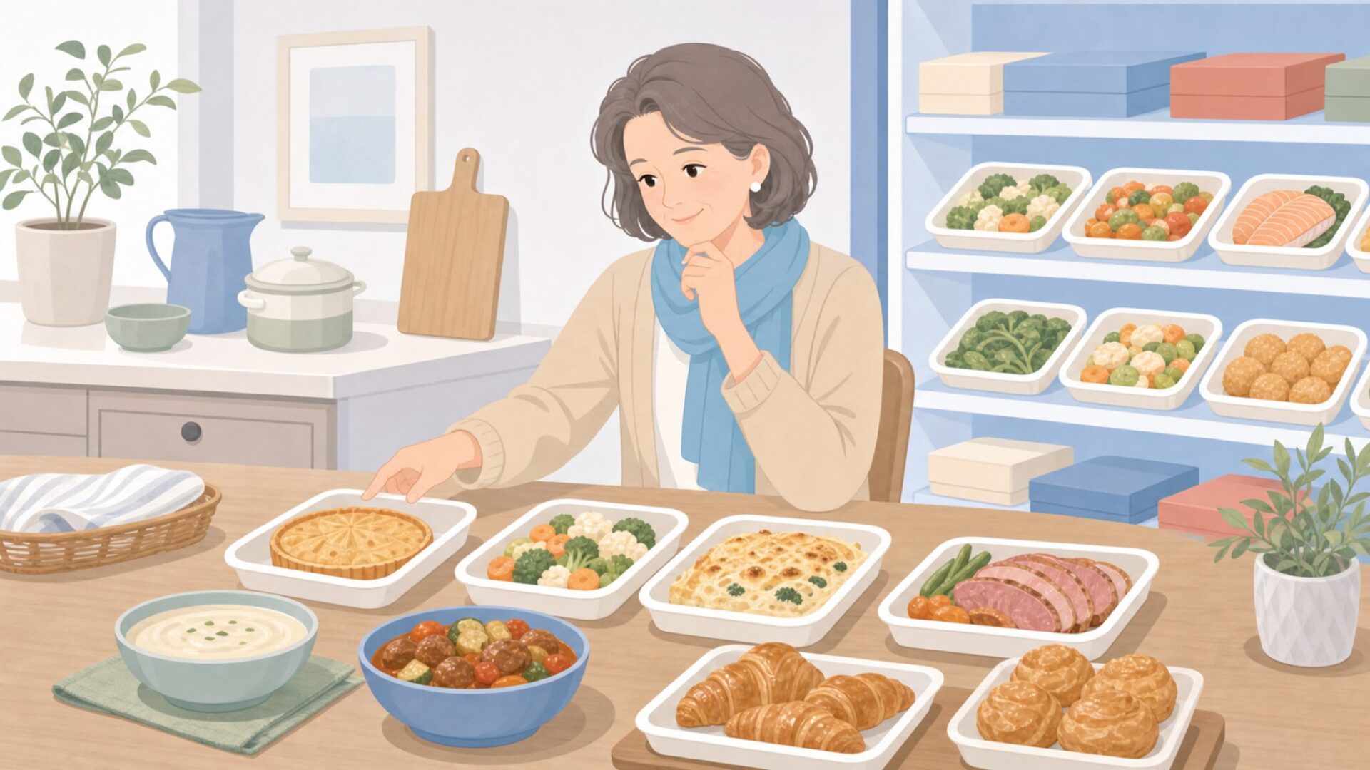 人気の冷凍食品ジャンルを選ぶイラスト