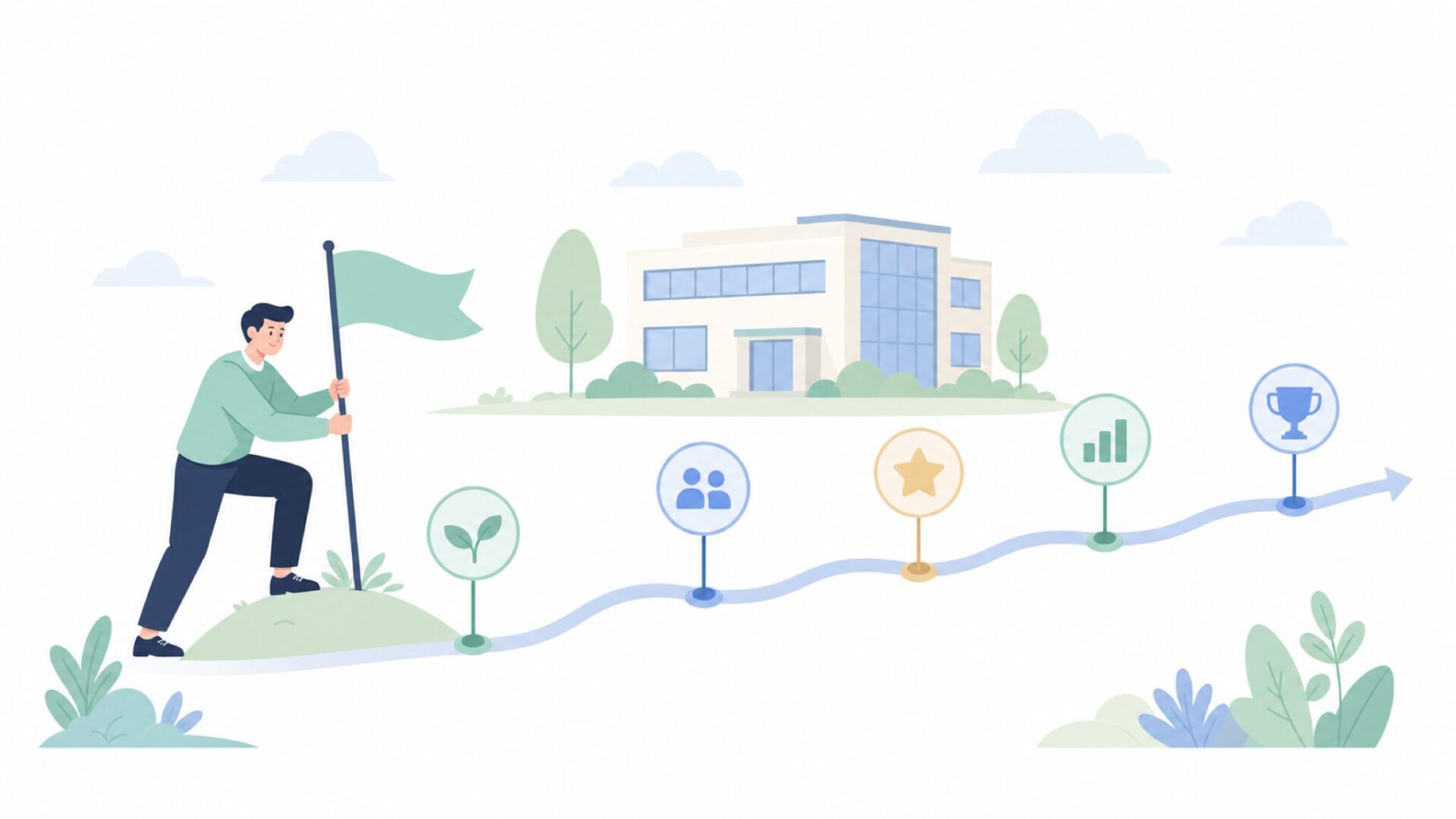 SoundTownブランドの歴史と設立経緯を示すタイムラインのイラスト