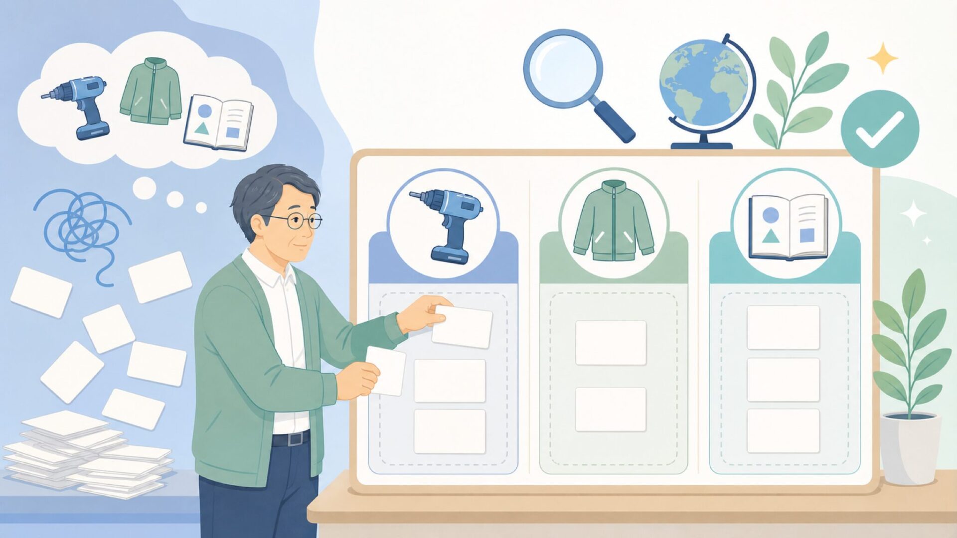Feinの表記別の正体を仕分けるイラスト