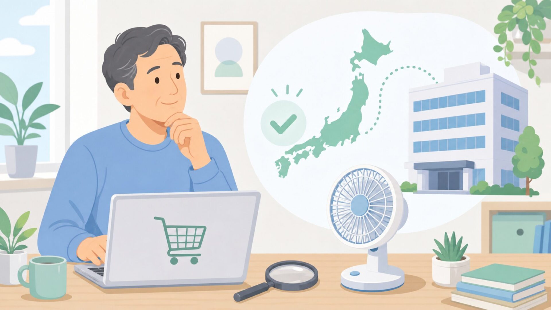 日本企業との関係を確認する買い物客