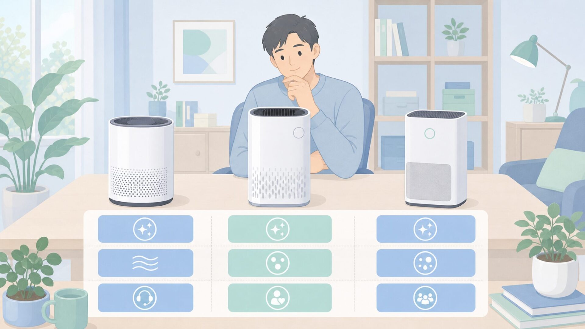 日本メーカーと海外メーカーを比較する様子