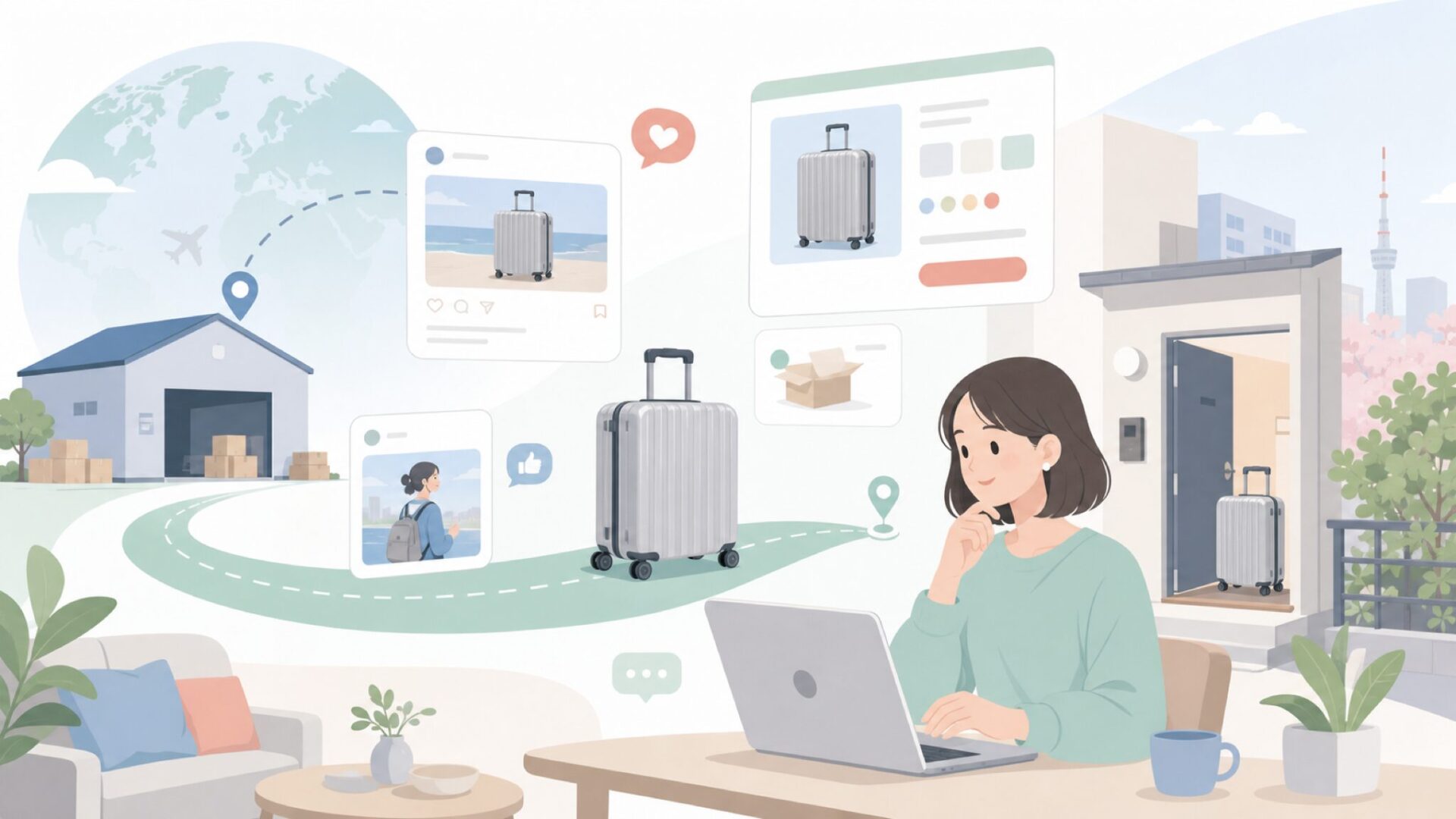 Trevaの日本での流通を確認するイラスト