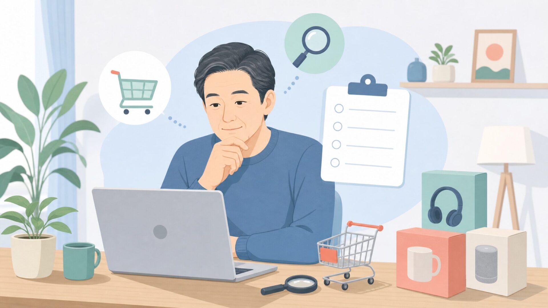 記事途中で購入前確認をする様子