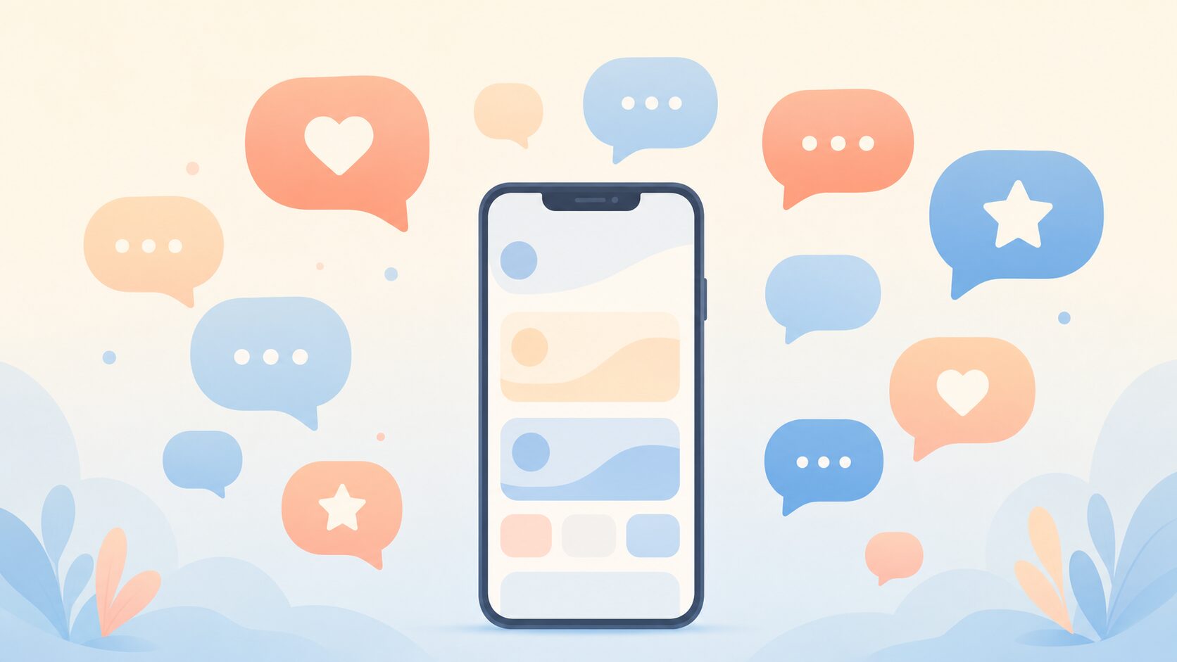 コインとスマートフォンが乗った天秤のイラスト