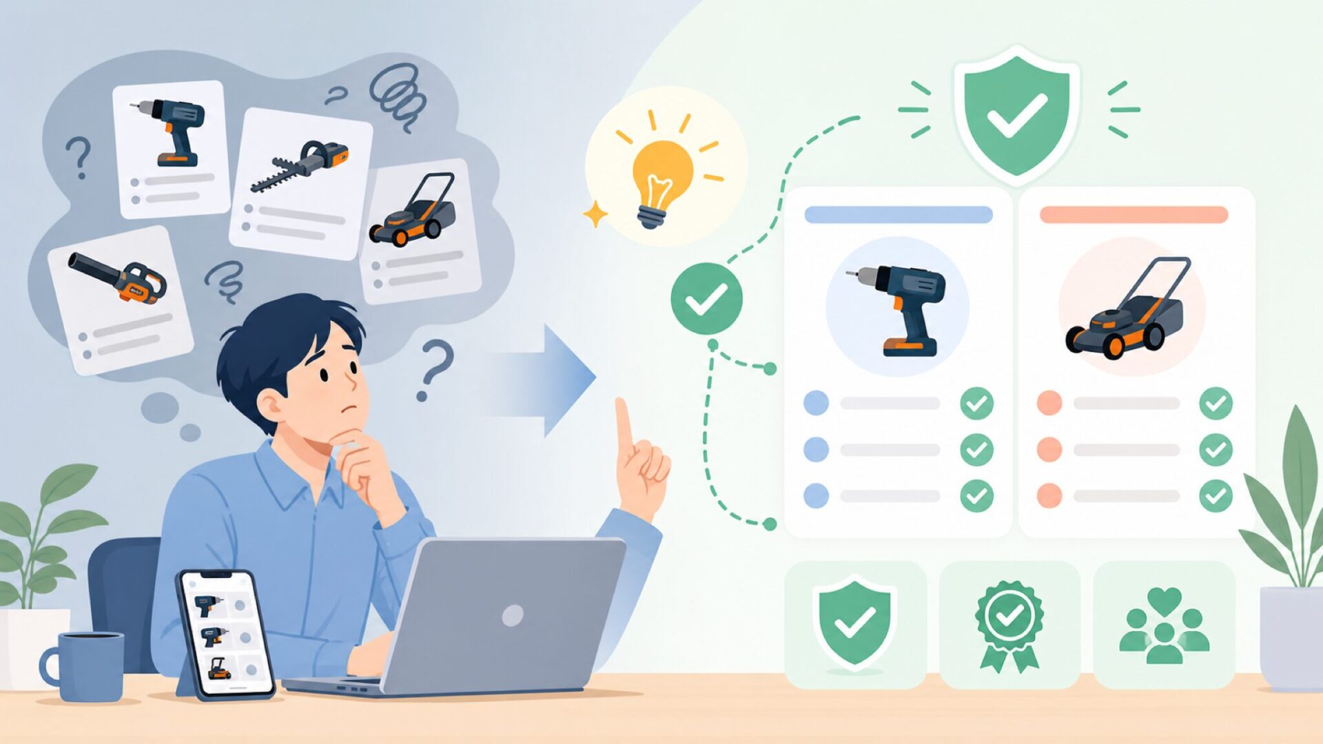 WORX（ワークス）とPositecの関係をスッキリ整理するを表すイラスト
