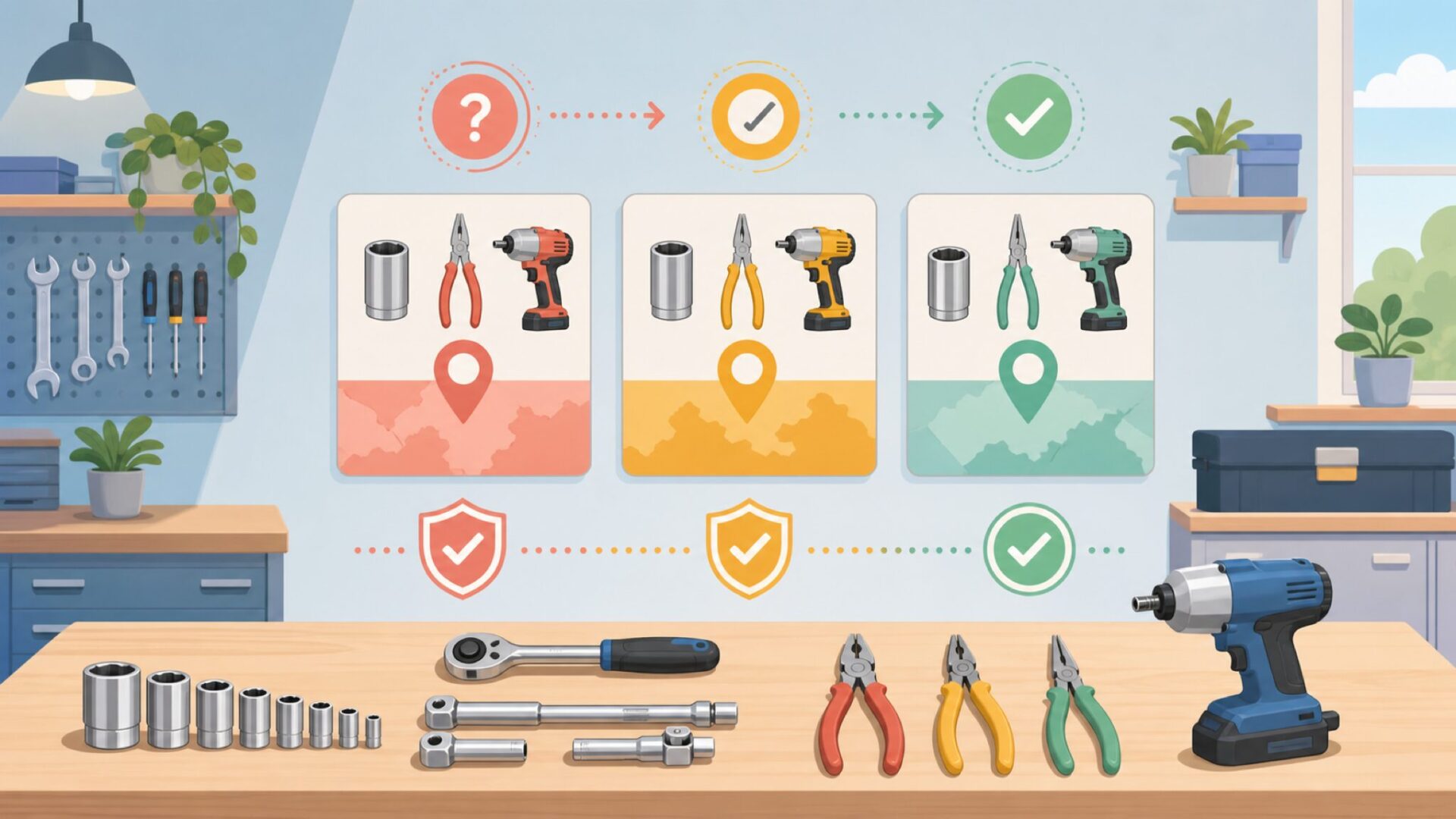 Metabo HPT・HiKOKI・日立——名前の対応関係を地域別に整理を表すイラスト