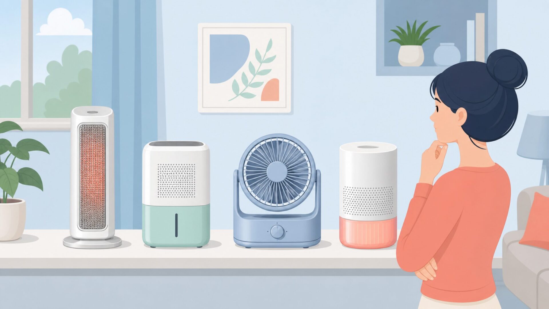 生活家電のラインナップを比較する様子