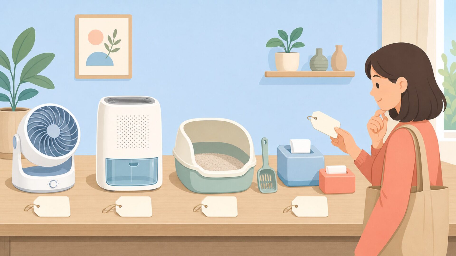家電とペット用品の製品ラインアップのイラスト