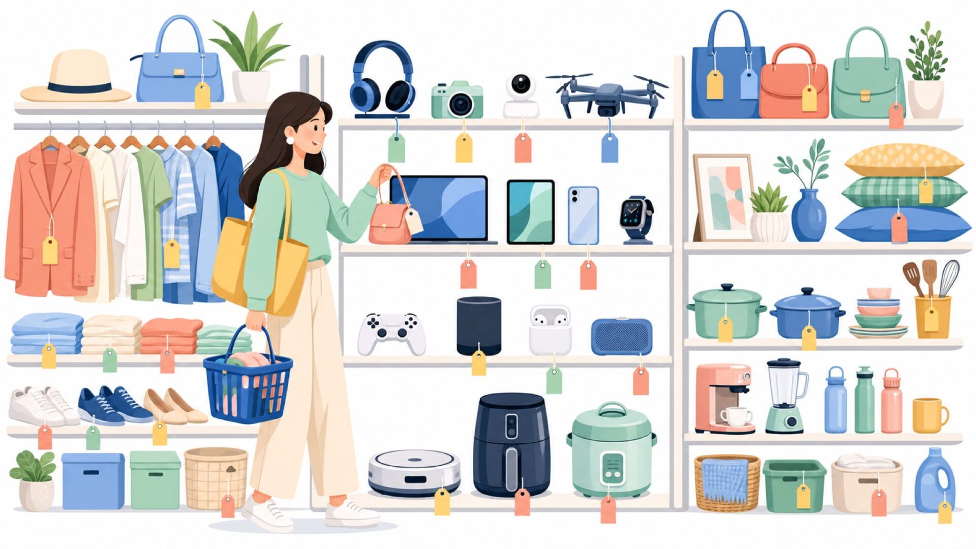 TAOの豊富な品揃えを表すイラスト