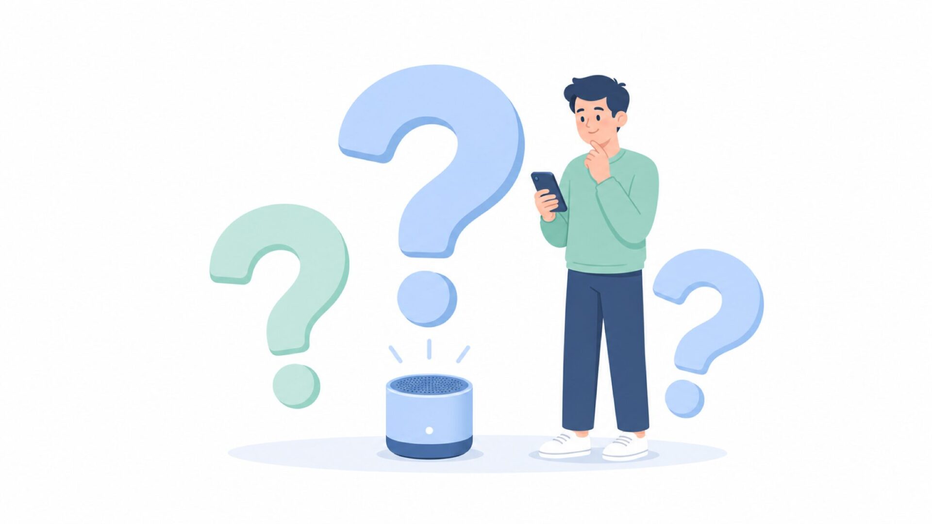 チェックリストのクリップボードとスピーカーを前に立つ人物