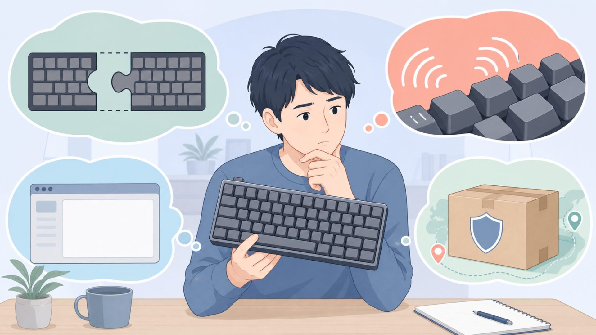 購入前の落とし穴を確認するイラスト