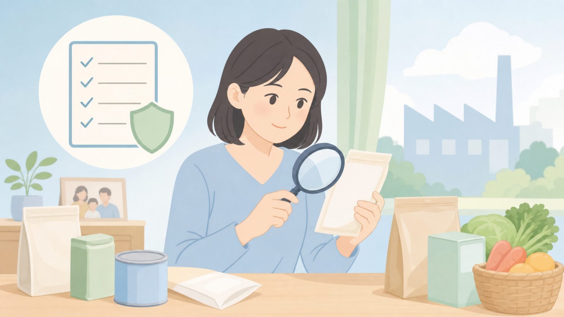 購入前に信頼性を確認する女性