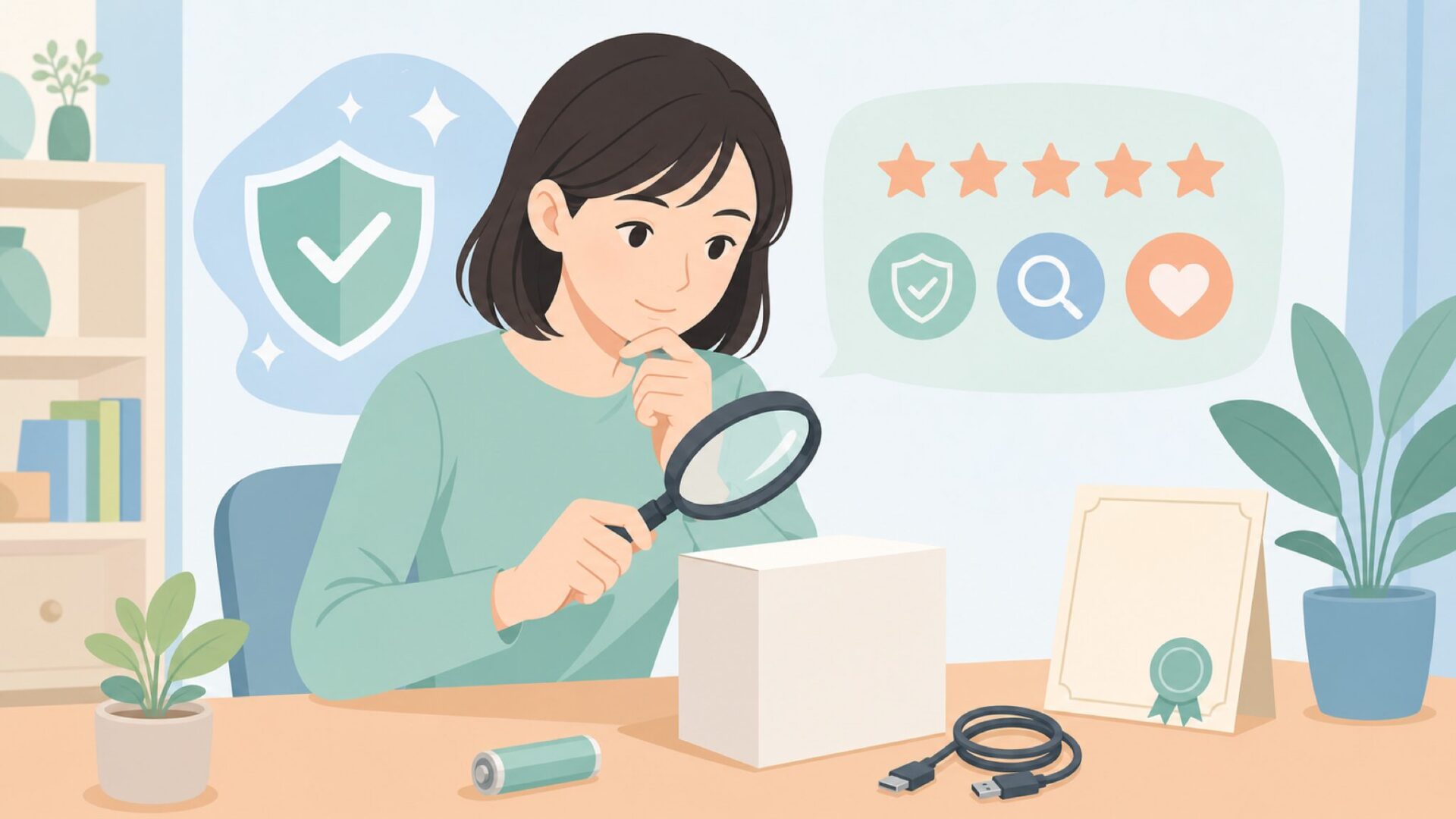 商品の品質と安全性を確認する購入者