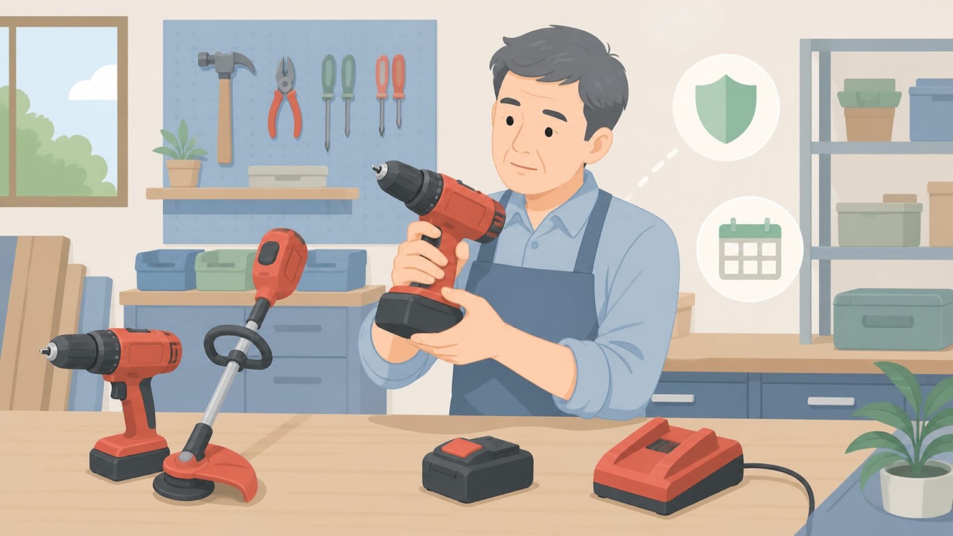 工具の品質と耐久性を確認する様子