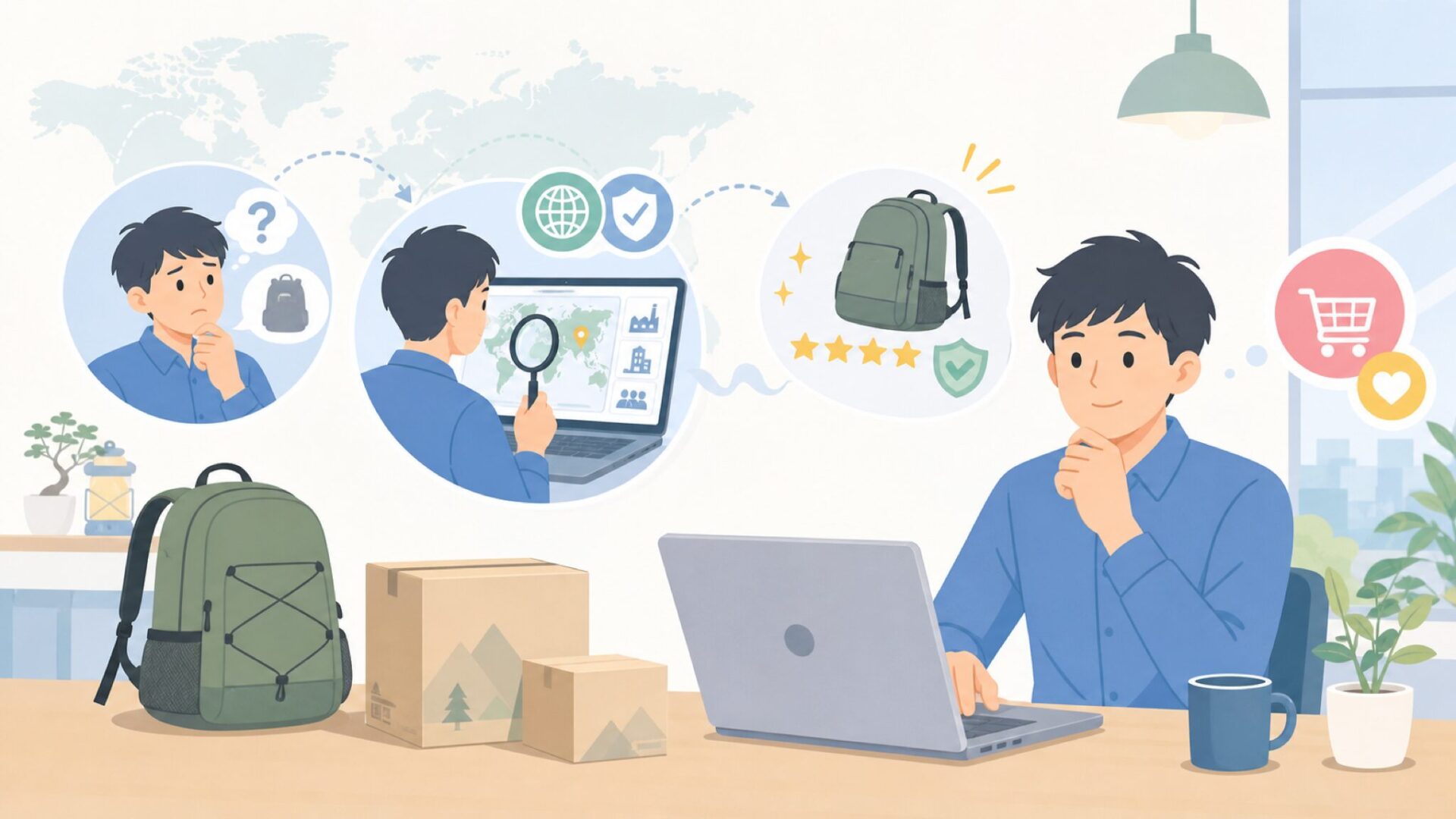 「中国製だから不安」を覆すG4Free品質の仕組みを表すイラスト