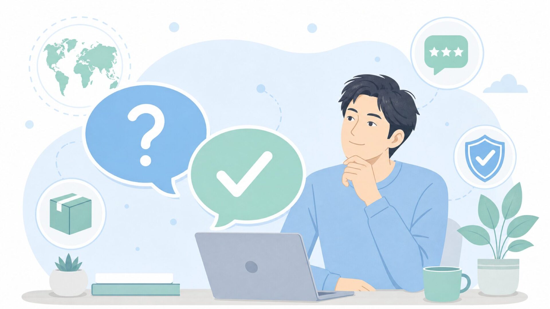 疑問と回答を確認する人物